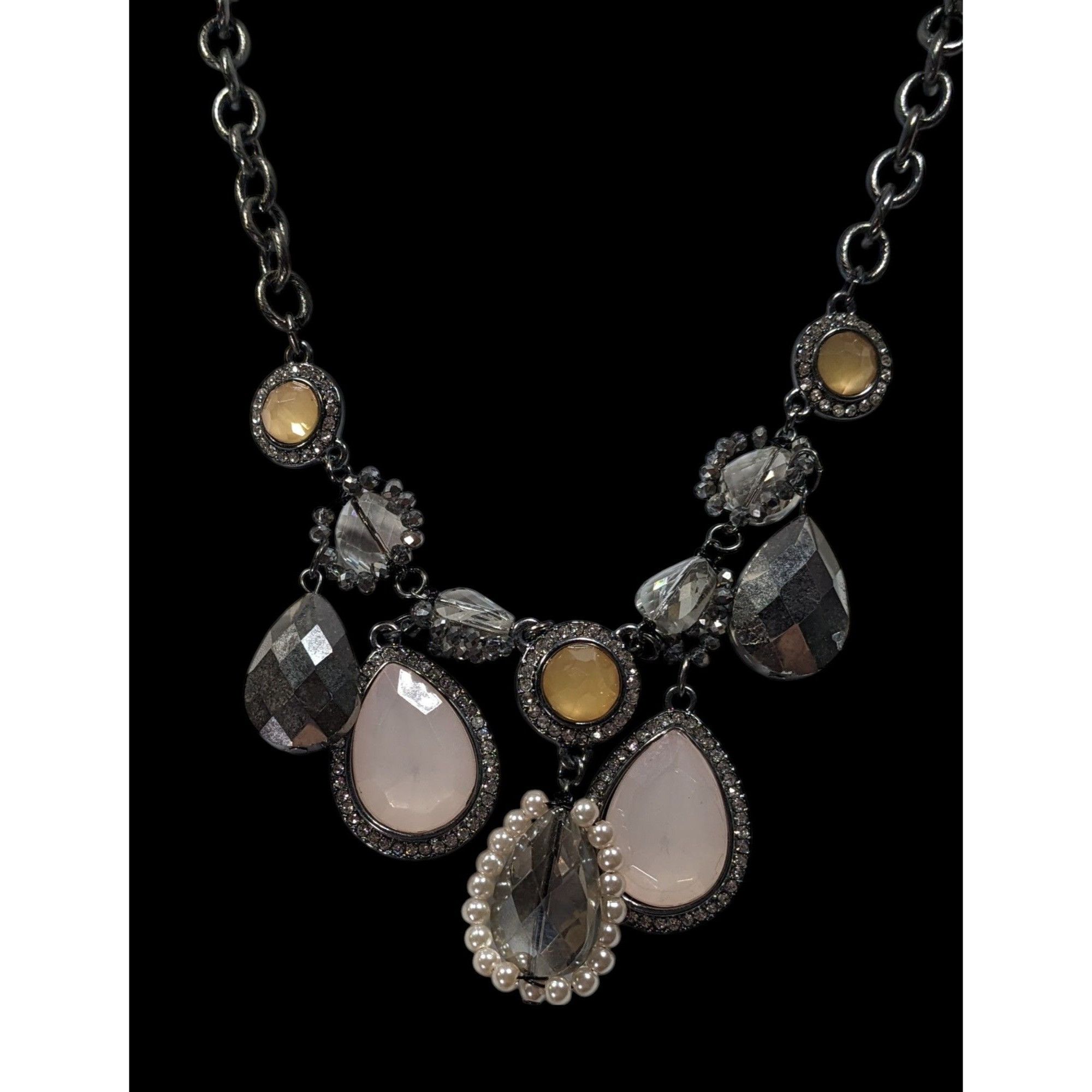Vera Wang Simple Vera Vera Wang Gemmed Teardrop Fringe Necklace Size ONE SIZE - 4 Thumbnail