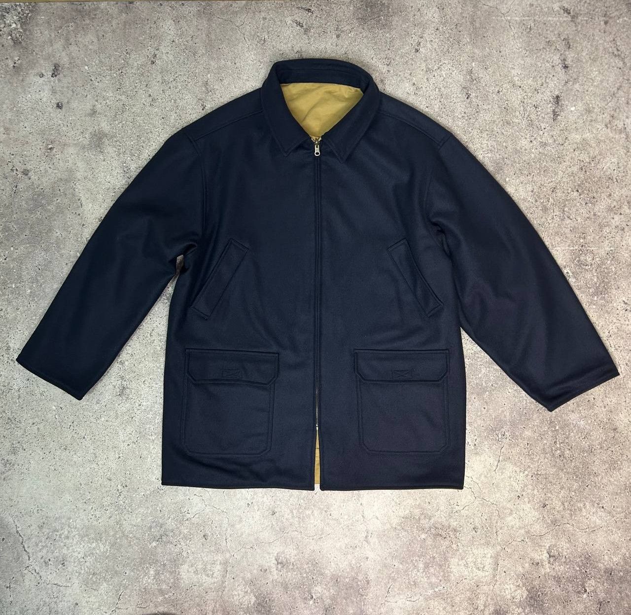 Pierre Cardin Pierre Cardin Reversible Wool Navy Blue Jacket Coat Size XL Size US XL / EU 56 / 4 - 1 Thumbnail