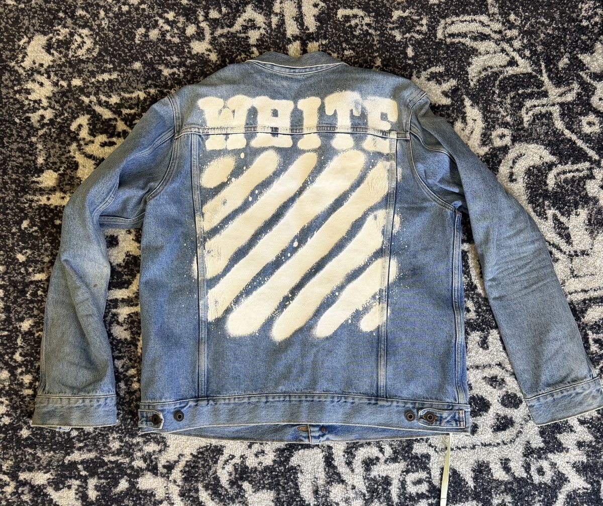 Off-White Off-White c/o Virgil Abloh Diagonal Stripe Denim Jacket Size US M / EU 48-50 / 2 - 2 Thumbnail