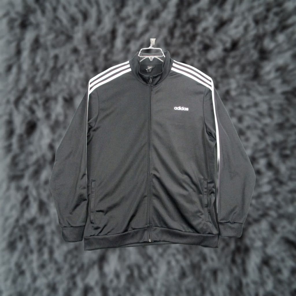 Adidas adidas Jacket Mens 2XL Black Track Essentials Stripes Full Zip DQ3070 Size US XXL / EU 58 / 5 - 1 Thumbnail
