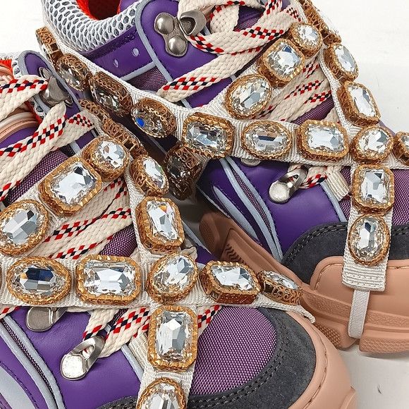 Gucci GUCCI Women's 'Lavender' Flashtreks w/ Crystals - EU36/US6 Size US 6 / IT 36 - 7 Thumbnail