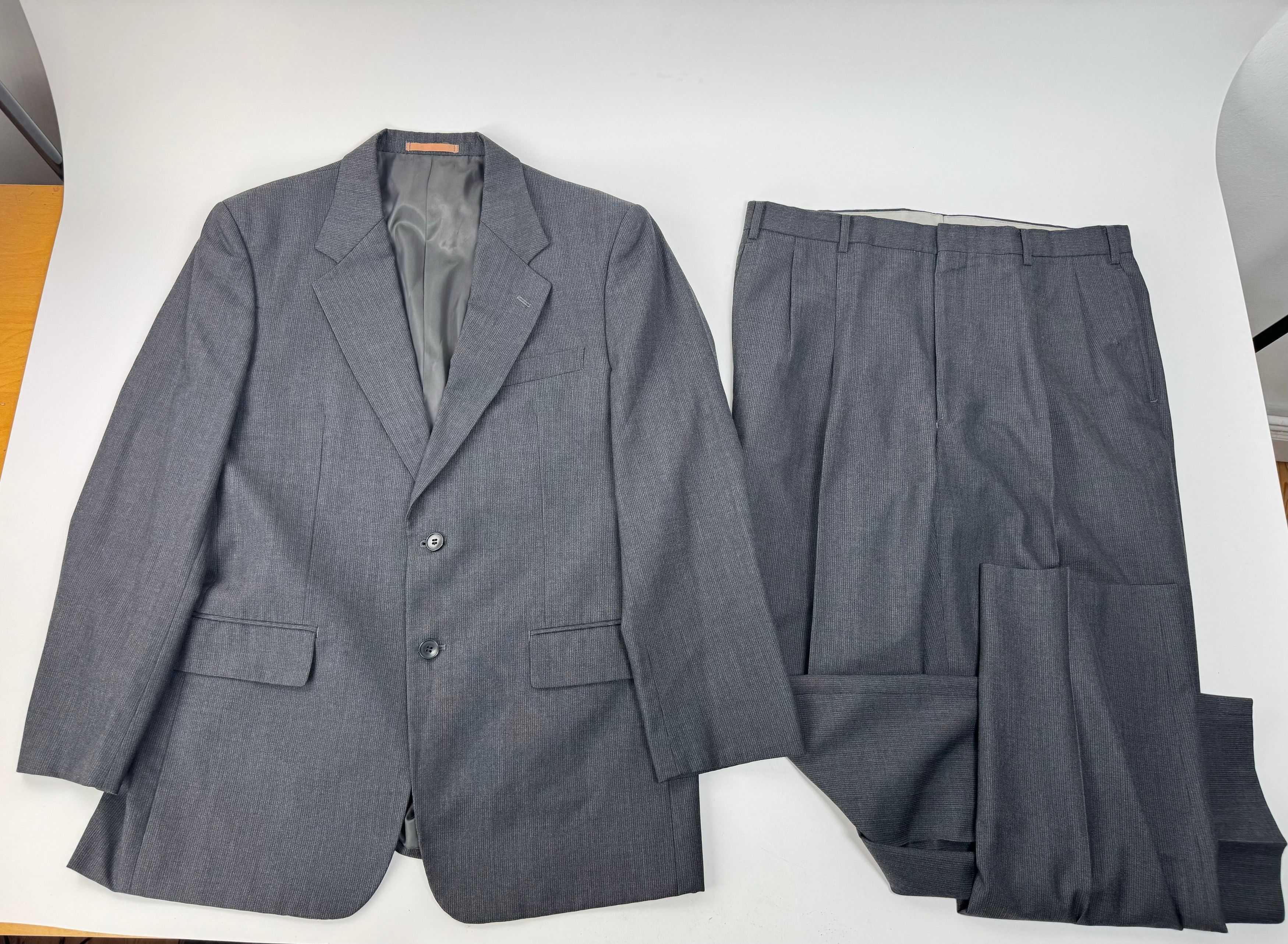 Kansai Yamamoto Vintage Wool Suit Anthracite M/L Size 38R - 1 Thumbnail