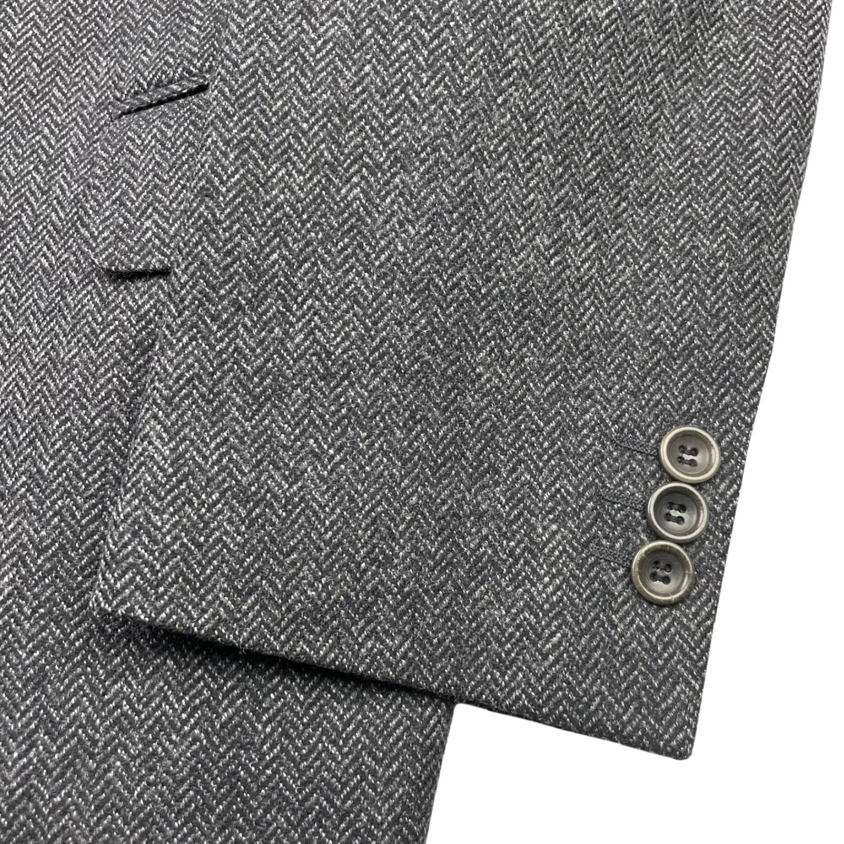 Canali VINTAGE Canali Proposta Men's Blazer 42R Gray Herringbone Wool Tweed 3-Button Notch Lapel Italy Mens Size 42R - 3 Thumbnail