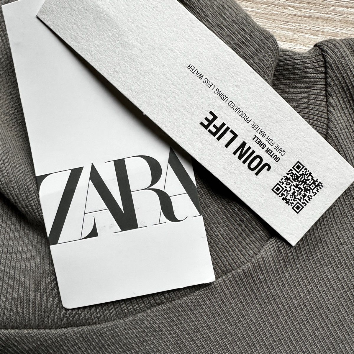 Zara Zara Ribbed High-Neck Knit Top - Grey - Size S Size S / US 4 / IT 40 - 2 Thumbnail