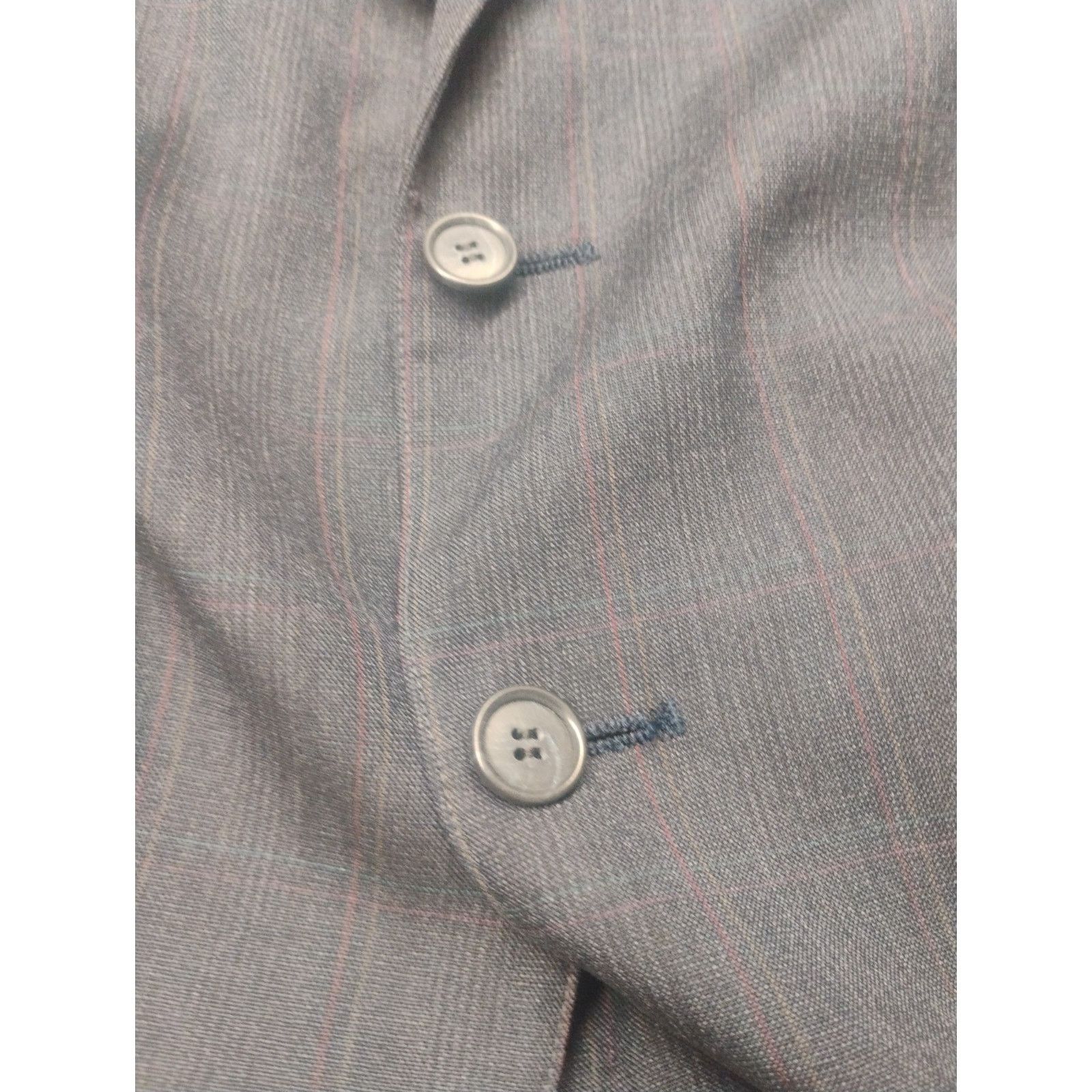 Other Palm Beach Mens Blazer Sport Coat 40R Navy Blue Windowpane Size 40R - 6 Thumbnail