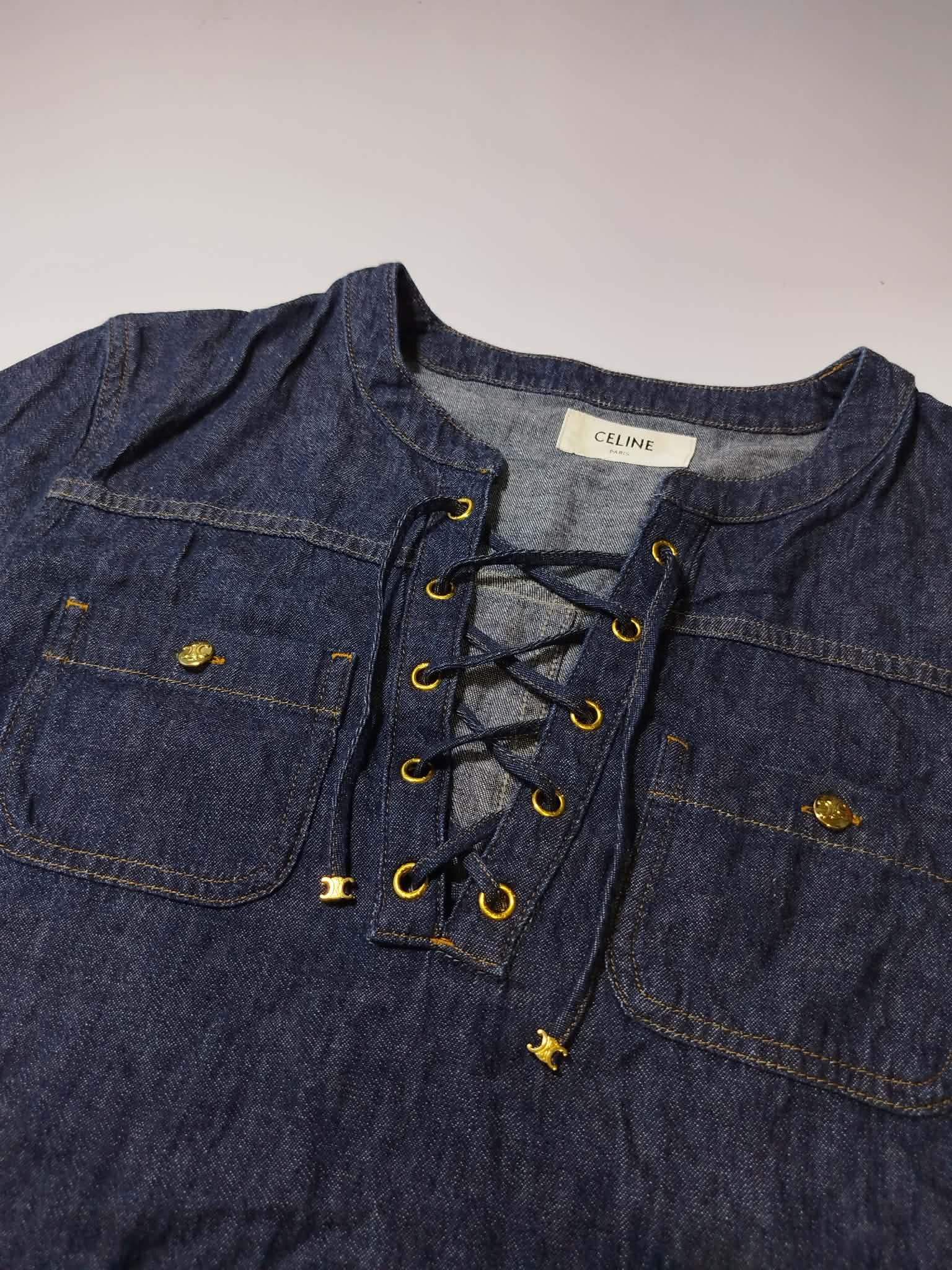 Celine CELINE Denim Lace-Up Dress Size M / US 6-8 / IT 42-44 - 5 Thumbnail
