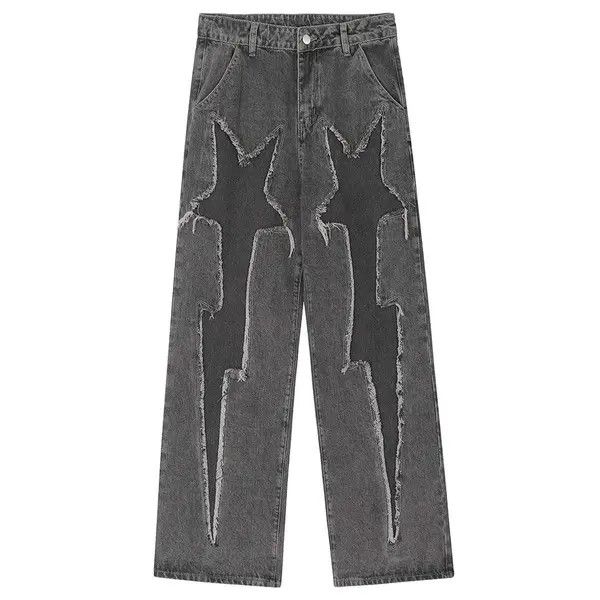 Vintage Lightning Splicing Baggy Jeans Size US 33 - 1 Thumbnail