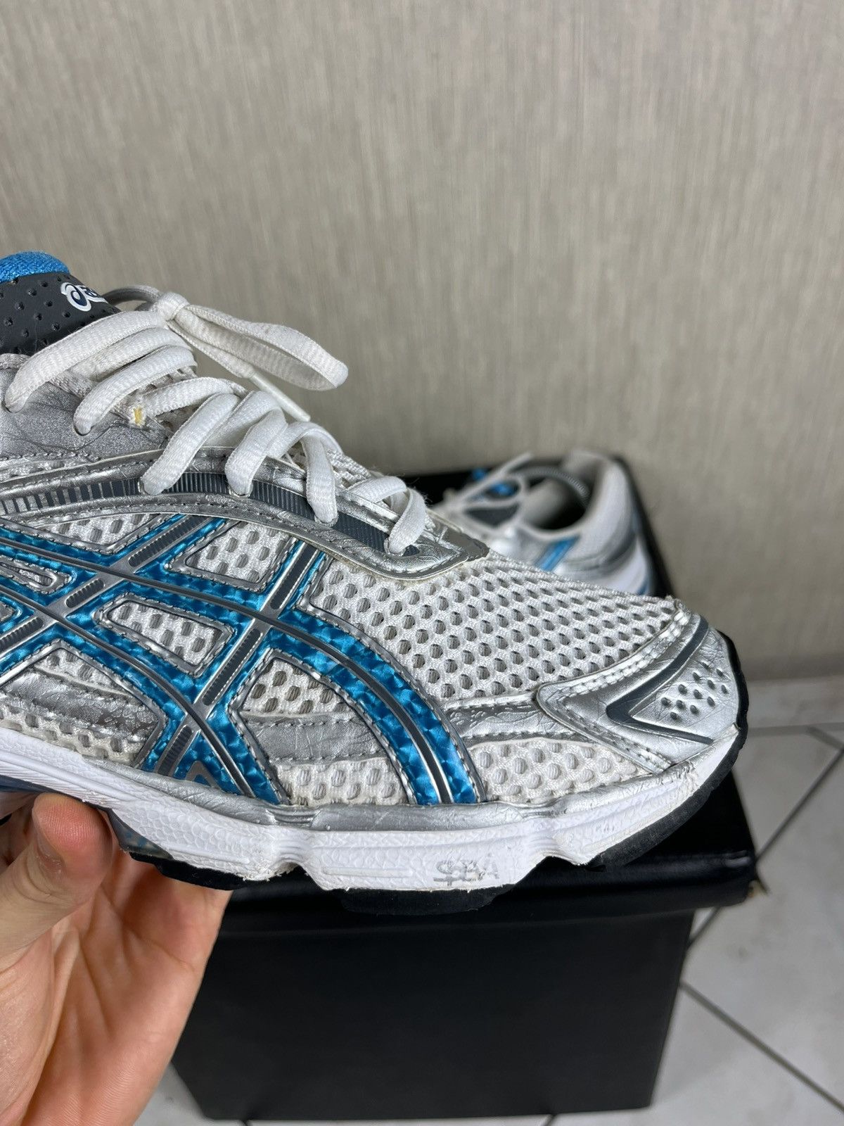 Asics × Vintage Vintage Asics Gel-Stratus 3 y2k mesh silver sneakers shoes Size US 9.5 / EU 42-43 - 4 Thumbnail