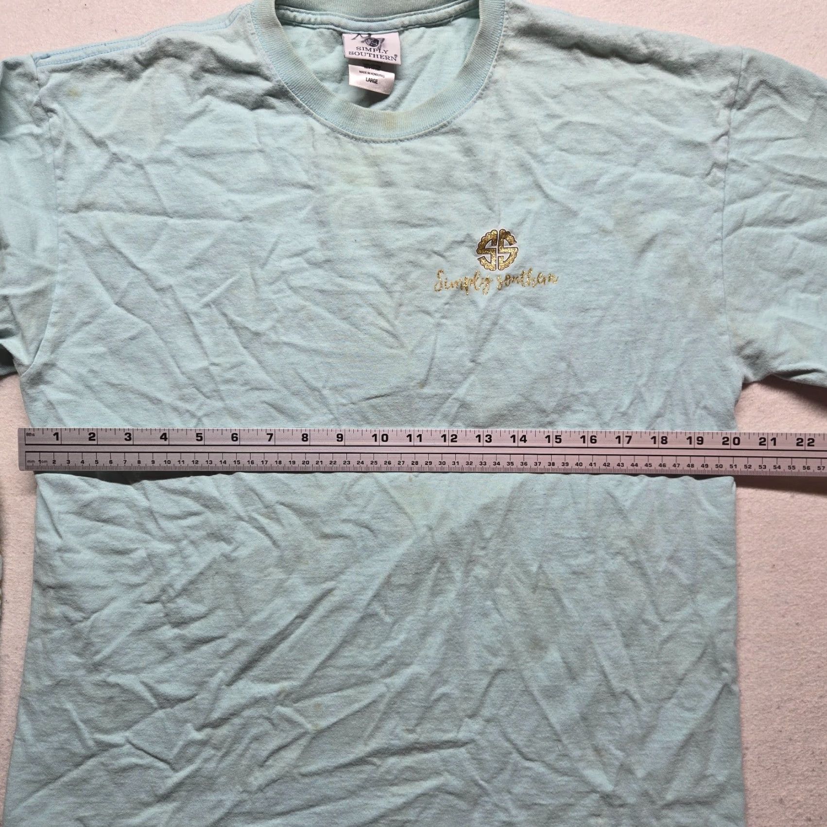 Vintage Simply Southern Shirt Blue Long Sleeve Adults L Solid Bow Patch Size L / US 10 / IT 46 - 7 Thumbnail