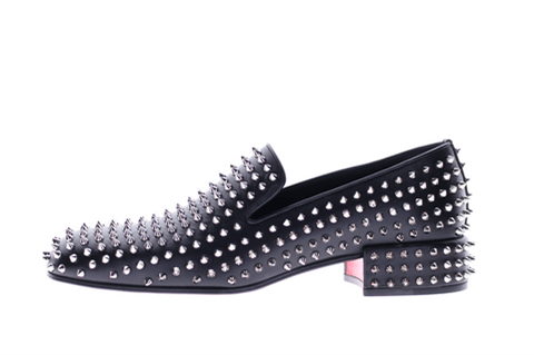 Christian Louboutin o1s1wg110126 Elegant Spikeasy Studded Loafers in Black Size US 9 / EU 42 - 1 Thumbnail