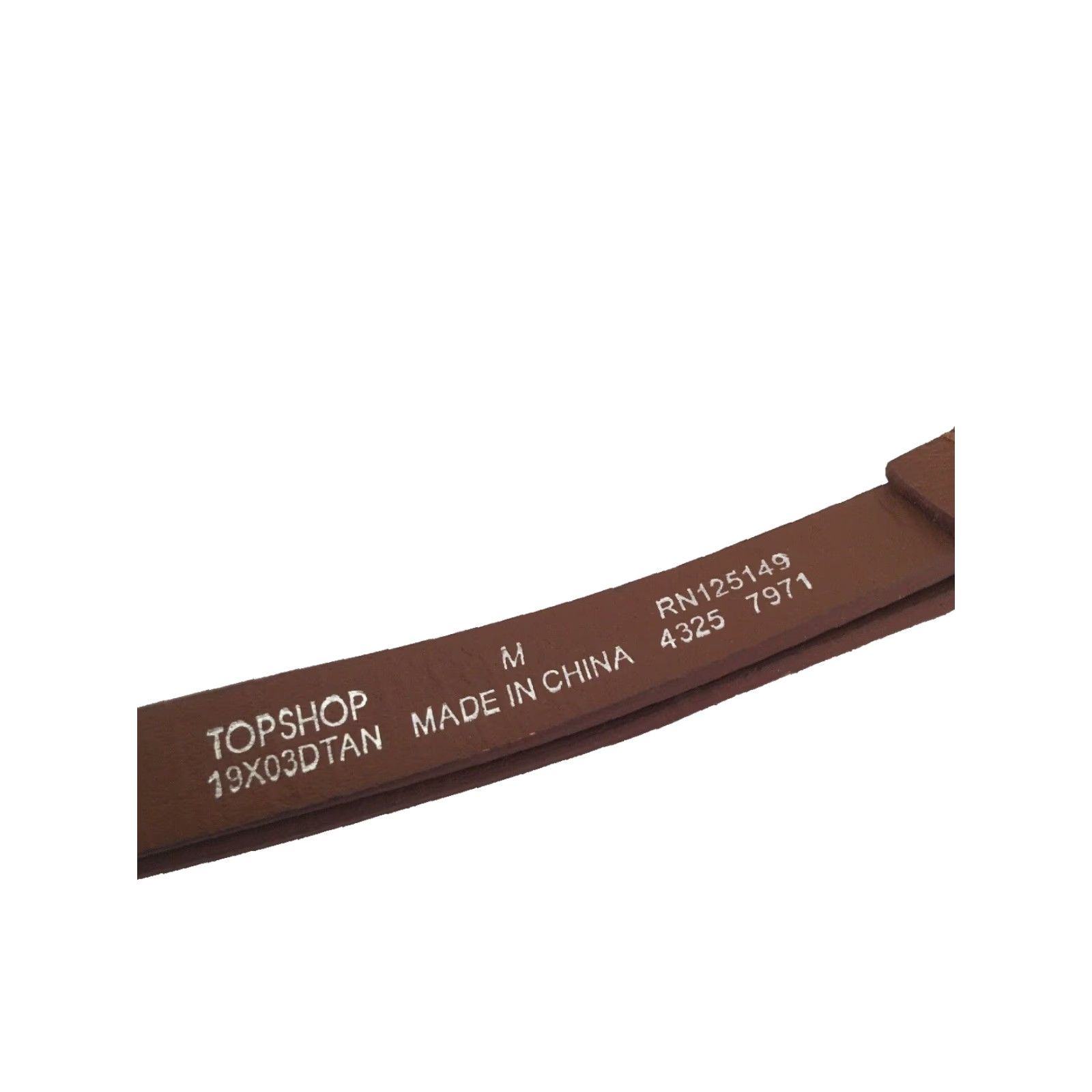 Topshop TopShop Belt Women's Medium Brown Skinny Goldtone Studs Size ONE SIZE - 4 Thumbnail
