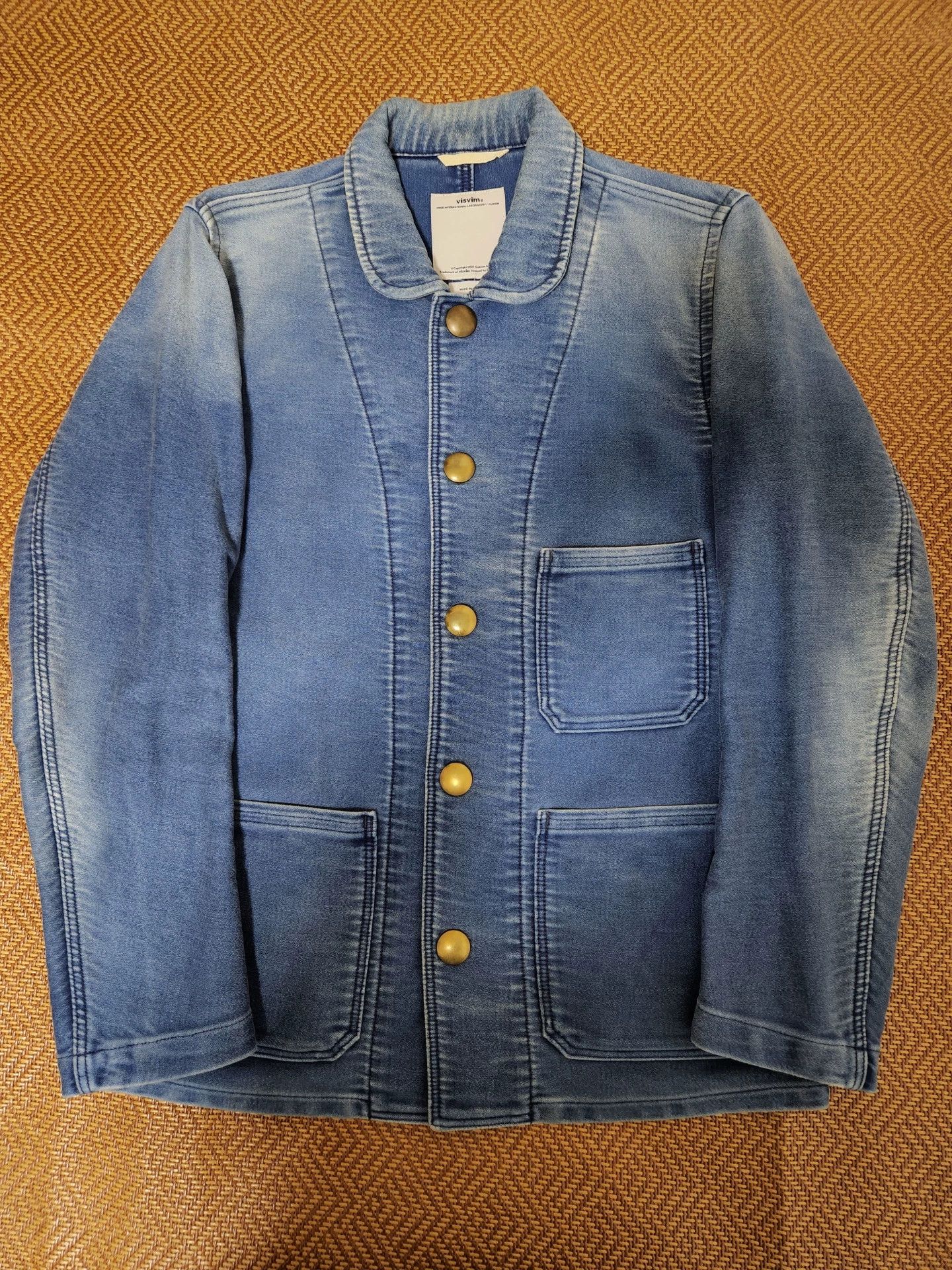 Visvim Visvim French green collar three bags blue wash jacket Size US S / EU 44-46 / 1 - 1 Thumbnail