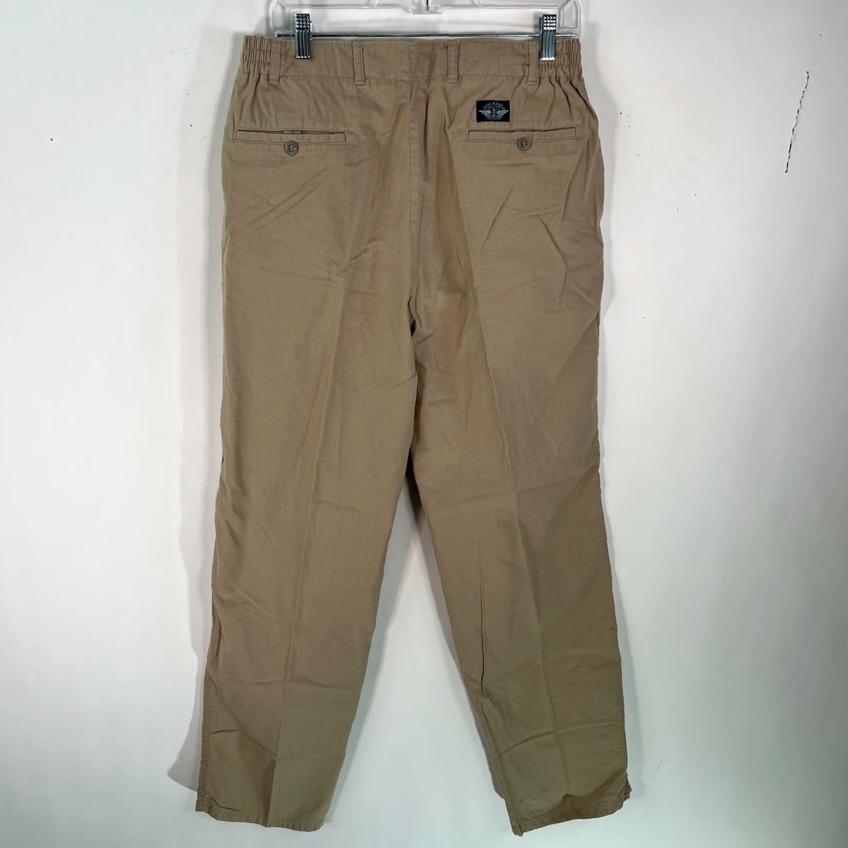 Dockers DOCKERS Mens Flat Front Mid Rise Stretch Chino Pants 34x32 Tan Mens Size US 34 / EU 50 - 2 Thumbnail