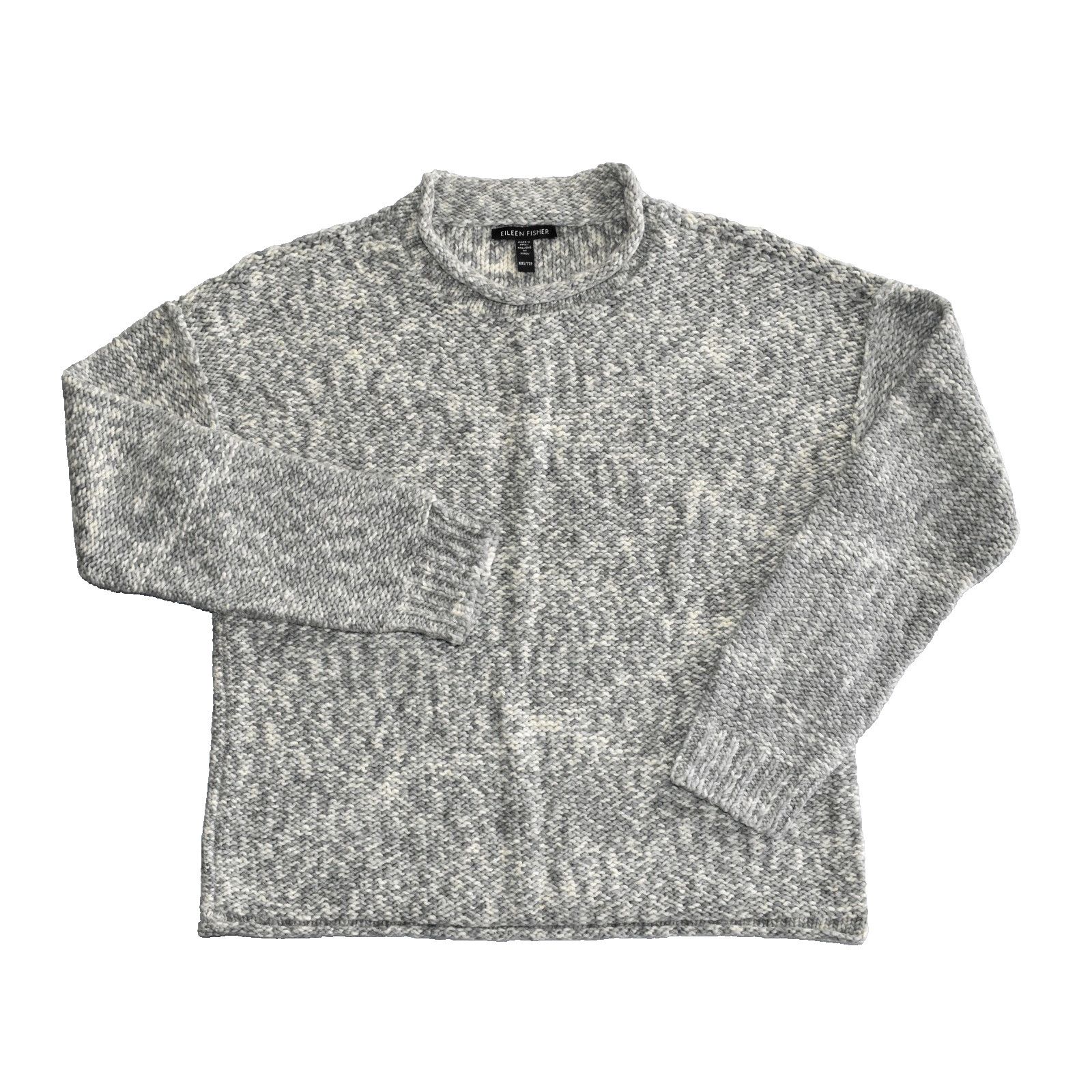 Eileen Fisher NEW EILEEN FISHER Marble Chunky Mock Pullover Sweater Sz XXS Size XXS / US 00 / IT 34 - 4 Thumbnail