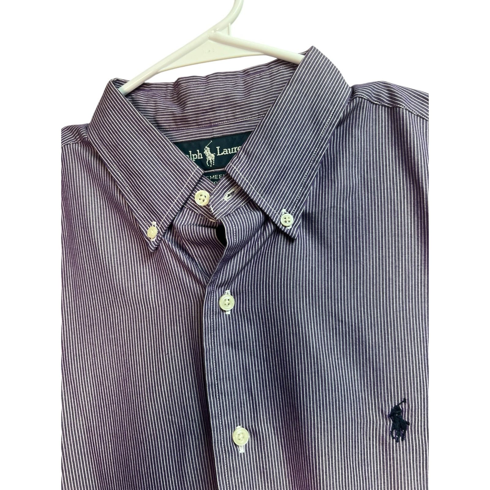 Ralph Lauren Ralph Lauren McMeel Cotton Purple Striped Button Front Men's Size US L / EU 52-54 / 3 - 3 Thumbnail
