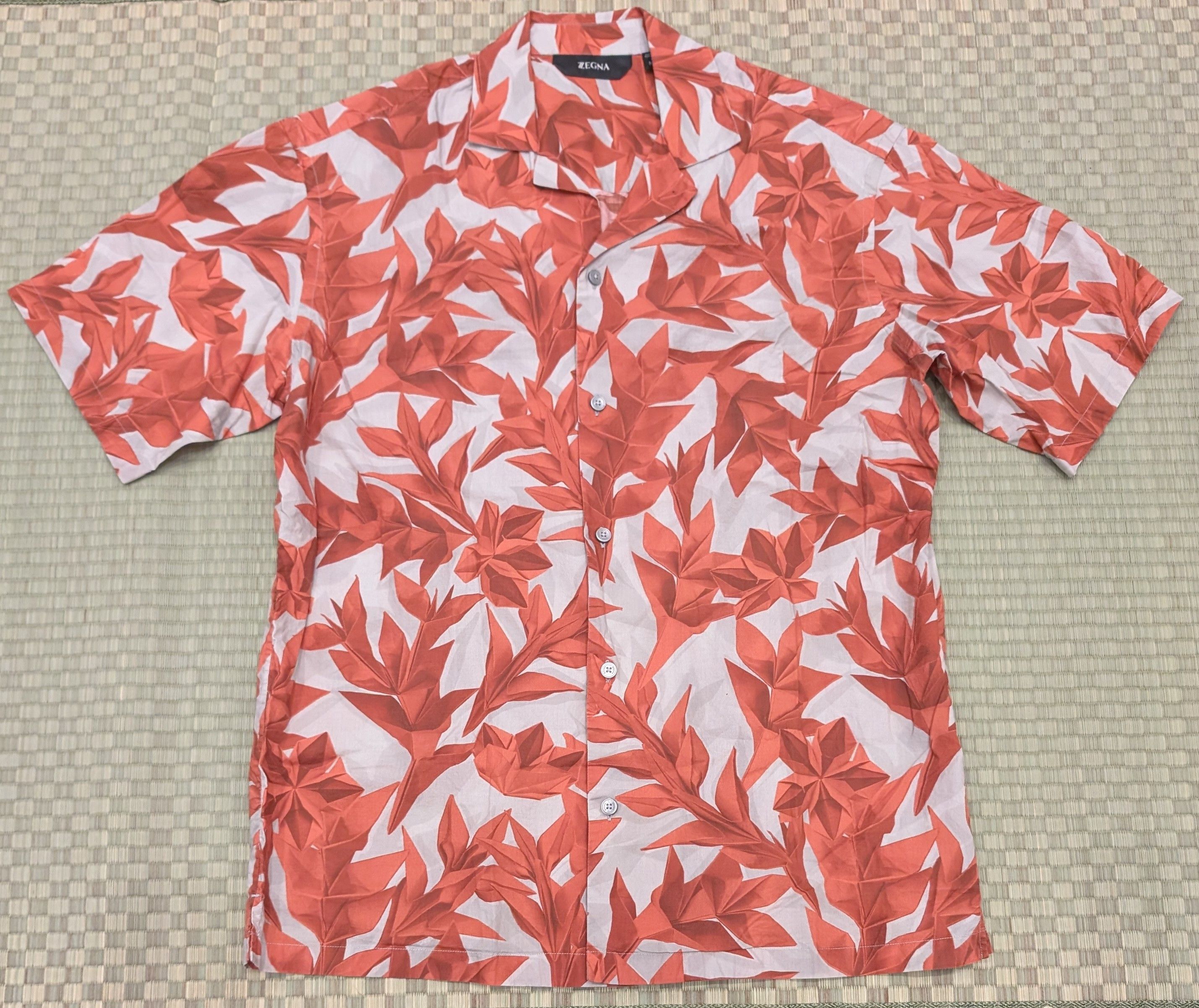 Z Zegna Z Zegna Floral Print Cotton Short Sleeve Button Up Shirt Size US M / EU 48-50 / 2 - 1 Thumbnail