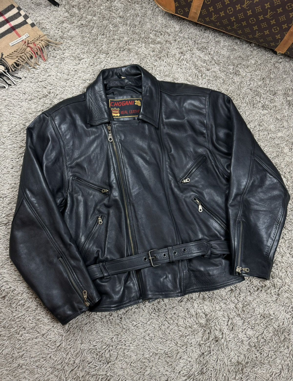 Vintage Vintage leather jacket bomber 90s original casual item Size US L / EU 52-54 / 3 - 2 Thumbnail