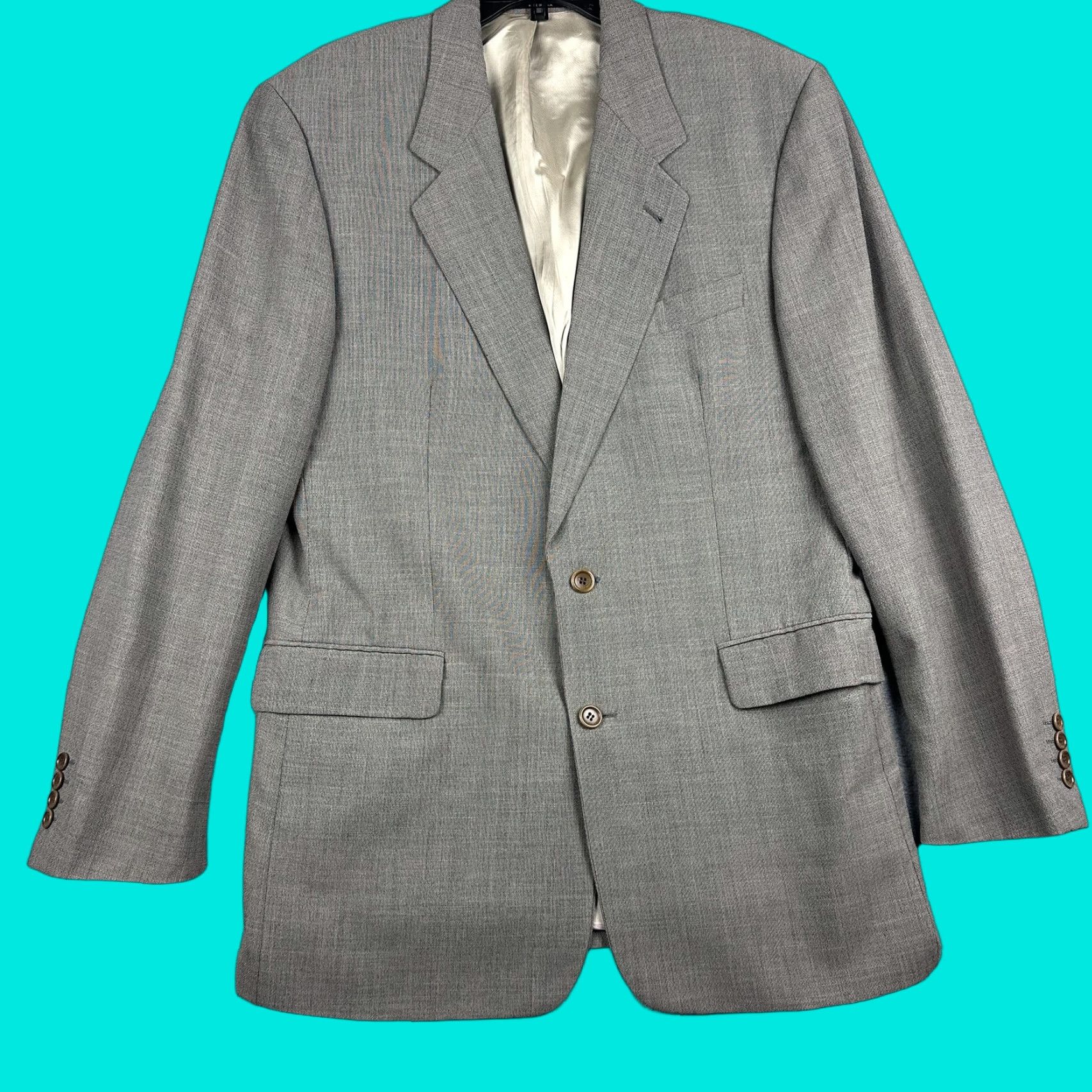 Hugo Boss BOSS Hugo Boss Blazer Mens 42R Gray Check Two Button Sport Coat Jacket USA Size 42R - 1 Thumbnail