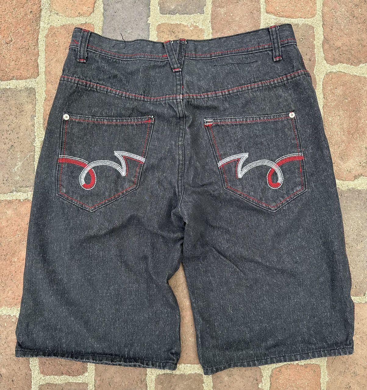 JNCO × Southpole × Vintage Vintage Y2K Black Jean Shorts Baggy Fit Size US 36 / EU 52 - 2 Thumbnail