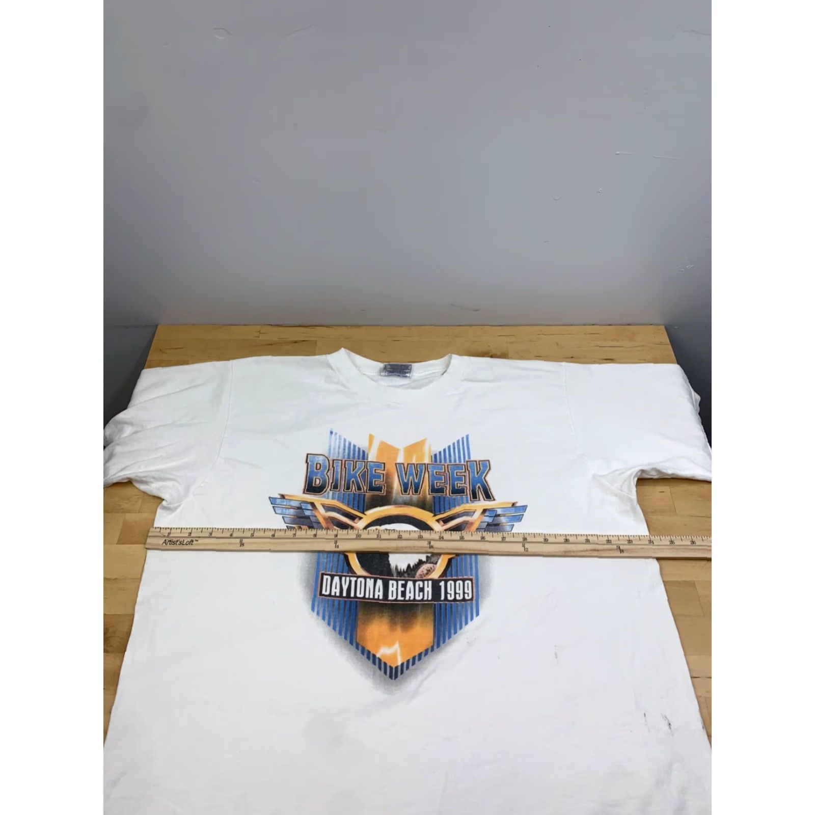 Fruit Of The Loom VINTAGE 1990s Bike Week Mens XL White Daytona Florida Bald Eagle 90s T-Shirt Fruit of the Loom Short Sleeve Crew Neck Graphic Print Size US XL / EU 56 / 4 - 6 Thumbnail