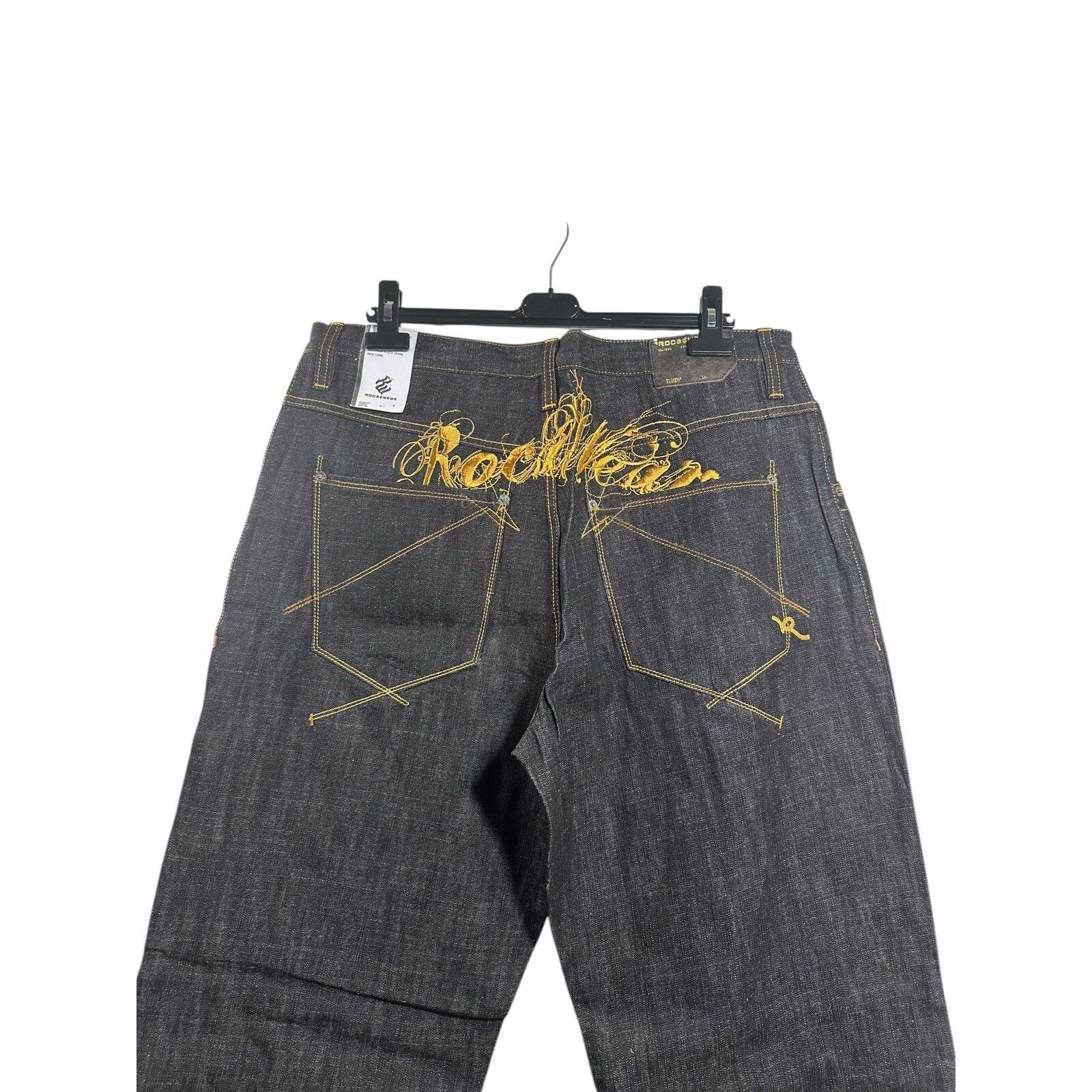 Rocawear Vintage Y2K Rocawear Jeans Mens Denim Baggy Hip Hop Black Wi Size US 38 / EU 54 - 4 Thumbnail