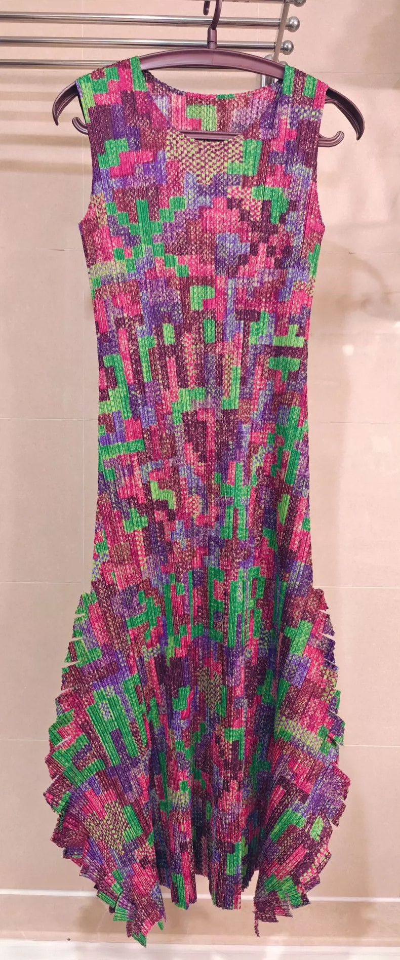 Issey Miyake issey miyake size:3 Mosaic fringed dress Size XXS / US 00 / IT 34 - 1 Thumbnail
