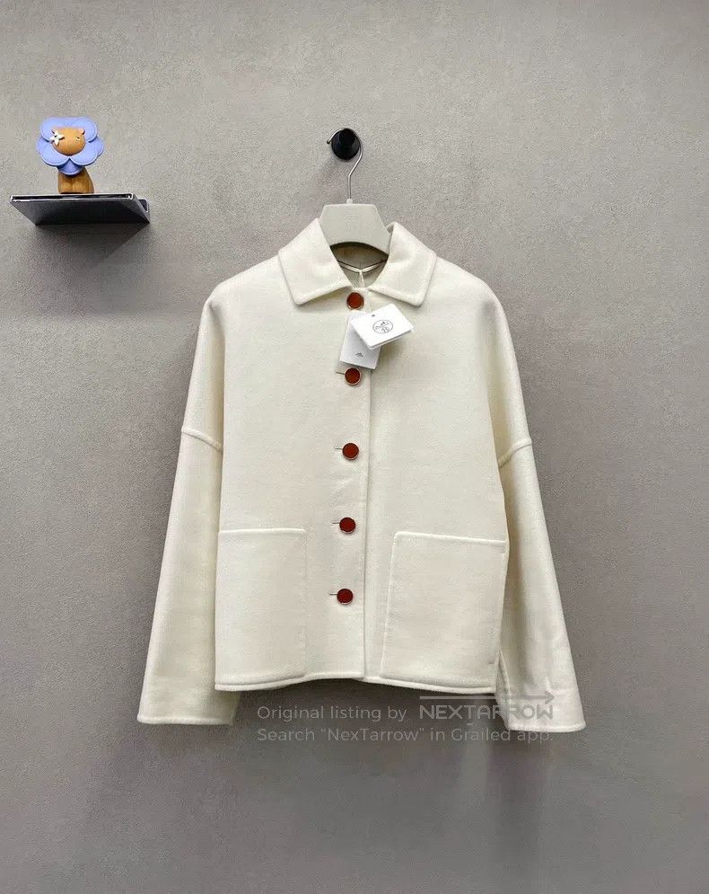 Hermes Hermes Beige cashmere coat Size XXS / US 00 / IT 34 - 1 Thumbnail