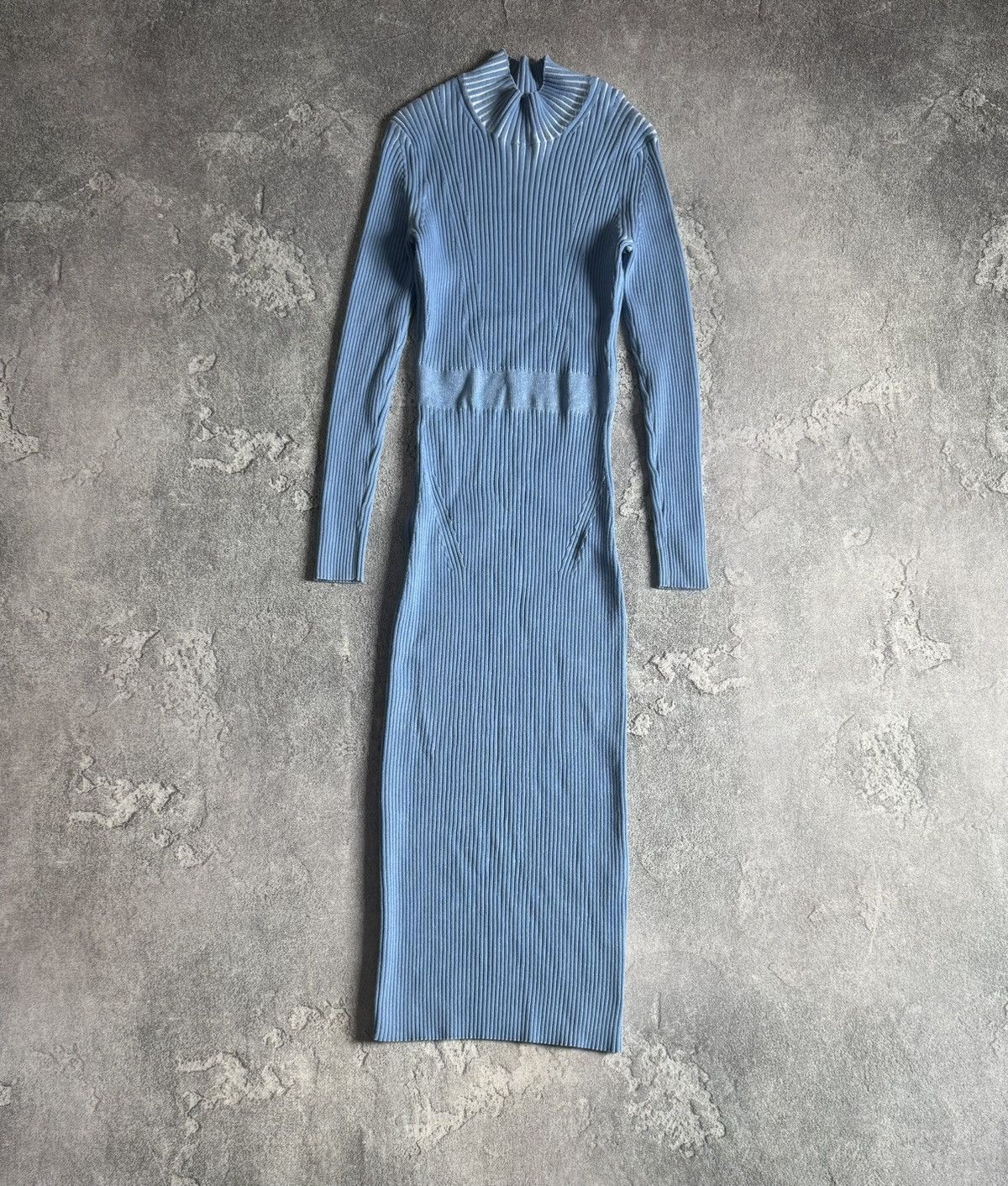 Hugo Boss Hugo Boss ribbed knitwear long sleeve maxi midi dress 👗 blue Size M / US 6-8 / IT 42-44 - 10 Thumbnail