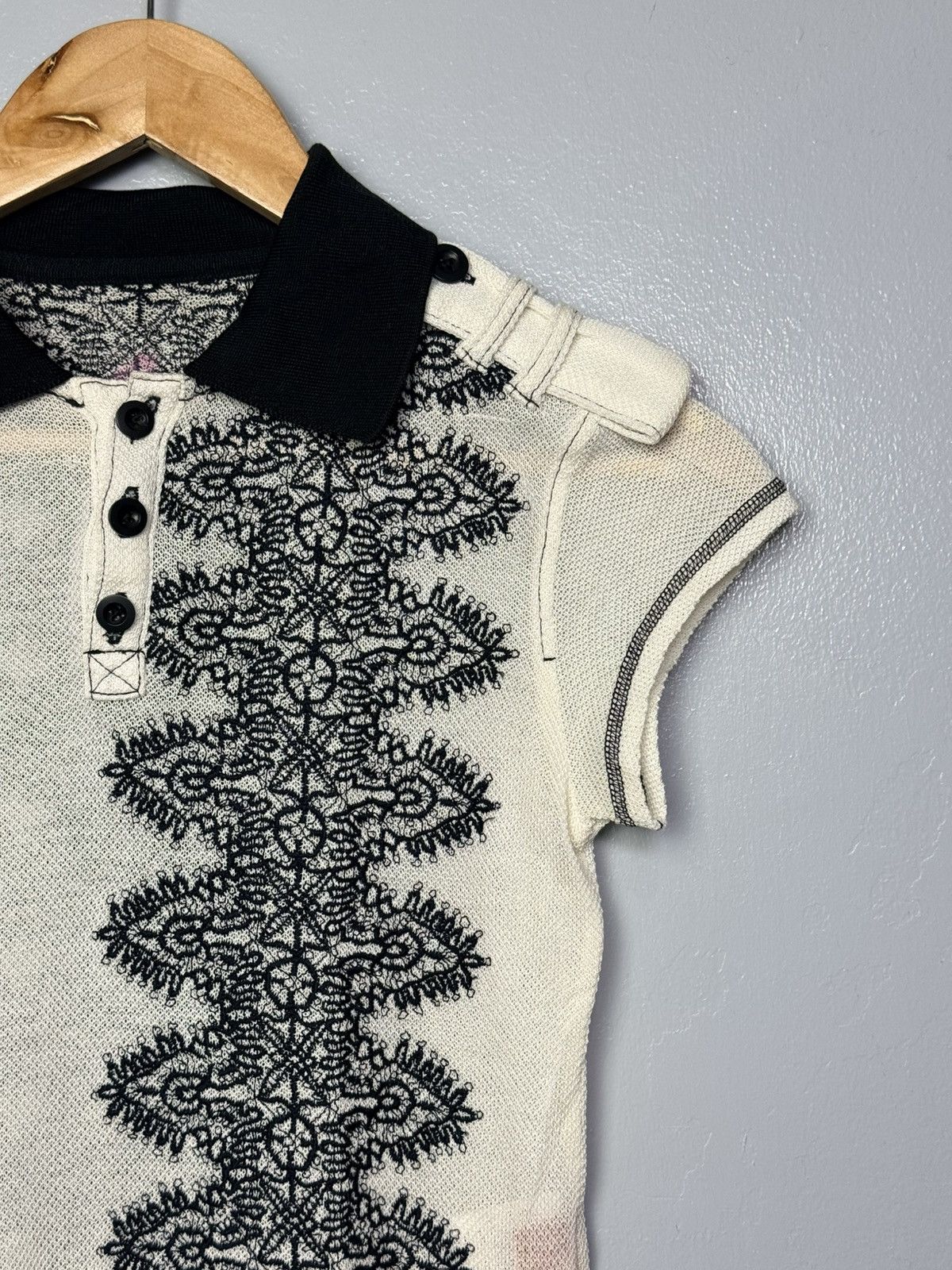 Yohji Yamamoto Y's Red Label Rayon Cotton Blend Lace Knitted Size XS / US 0-2 / IT 36-38 - 2 Thumbnail