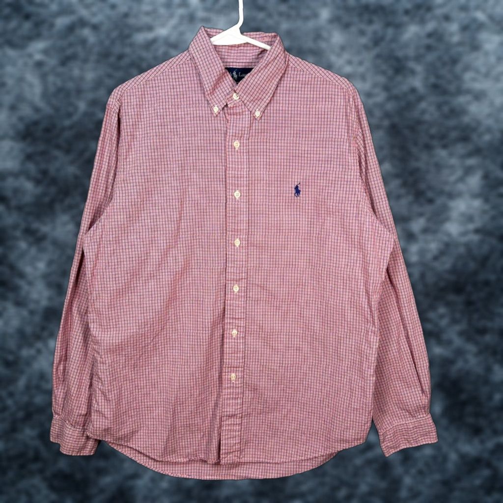 Ralph Lauren Ralph Lauren Mens Button-Up Shirt Plaid Red Blue Checkered Classic Fit 16 34/35 34/ Regular Collar Down Long Sleeve Vintage No N/A Size US S / EU 44-46 / 1 - 1 Thumbnail