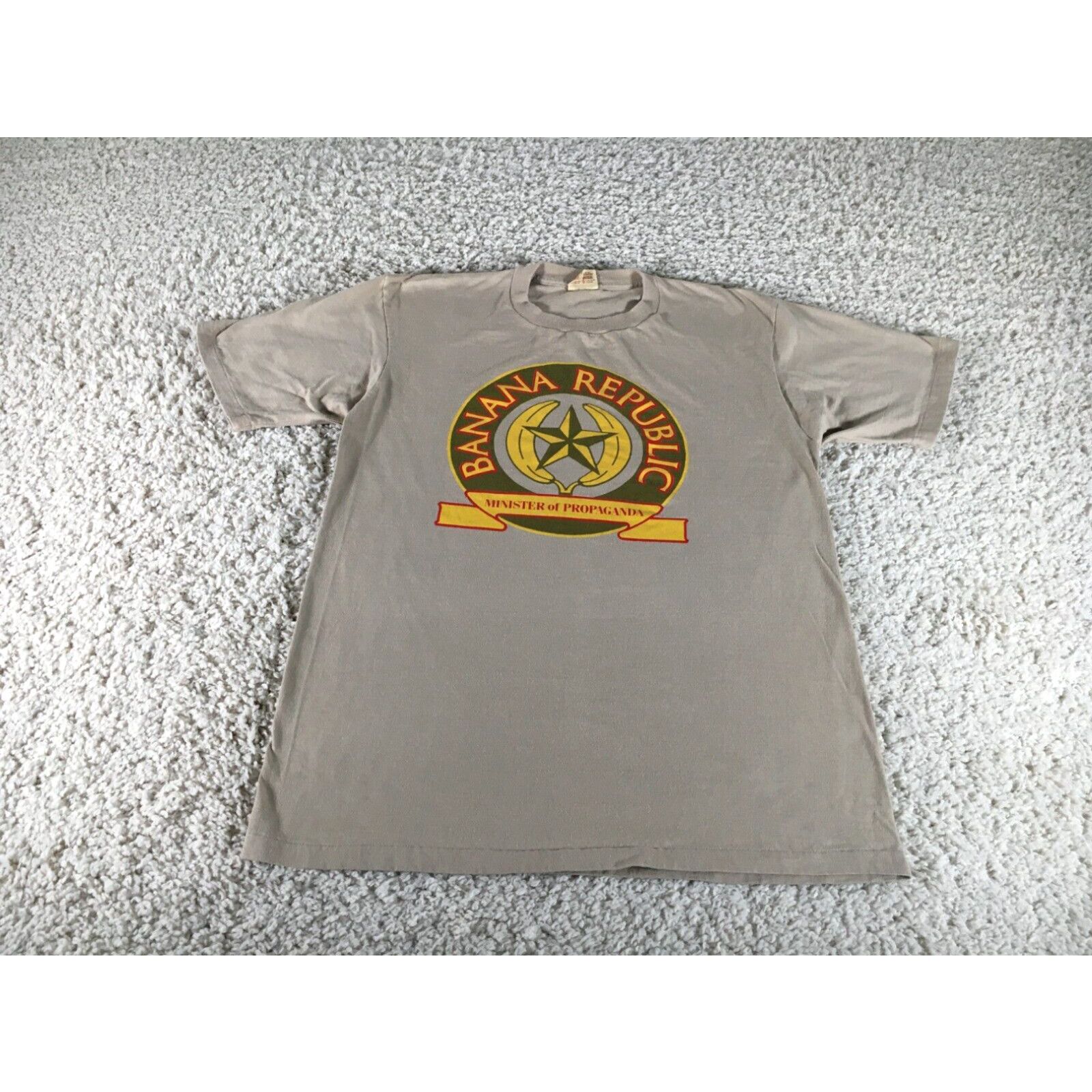 image of Vintage Banana Republic Shirt Mens Extra Large Beige Propaganda Single Stitch in White (Size XL)