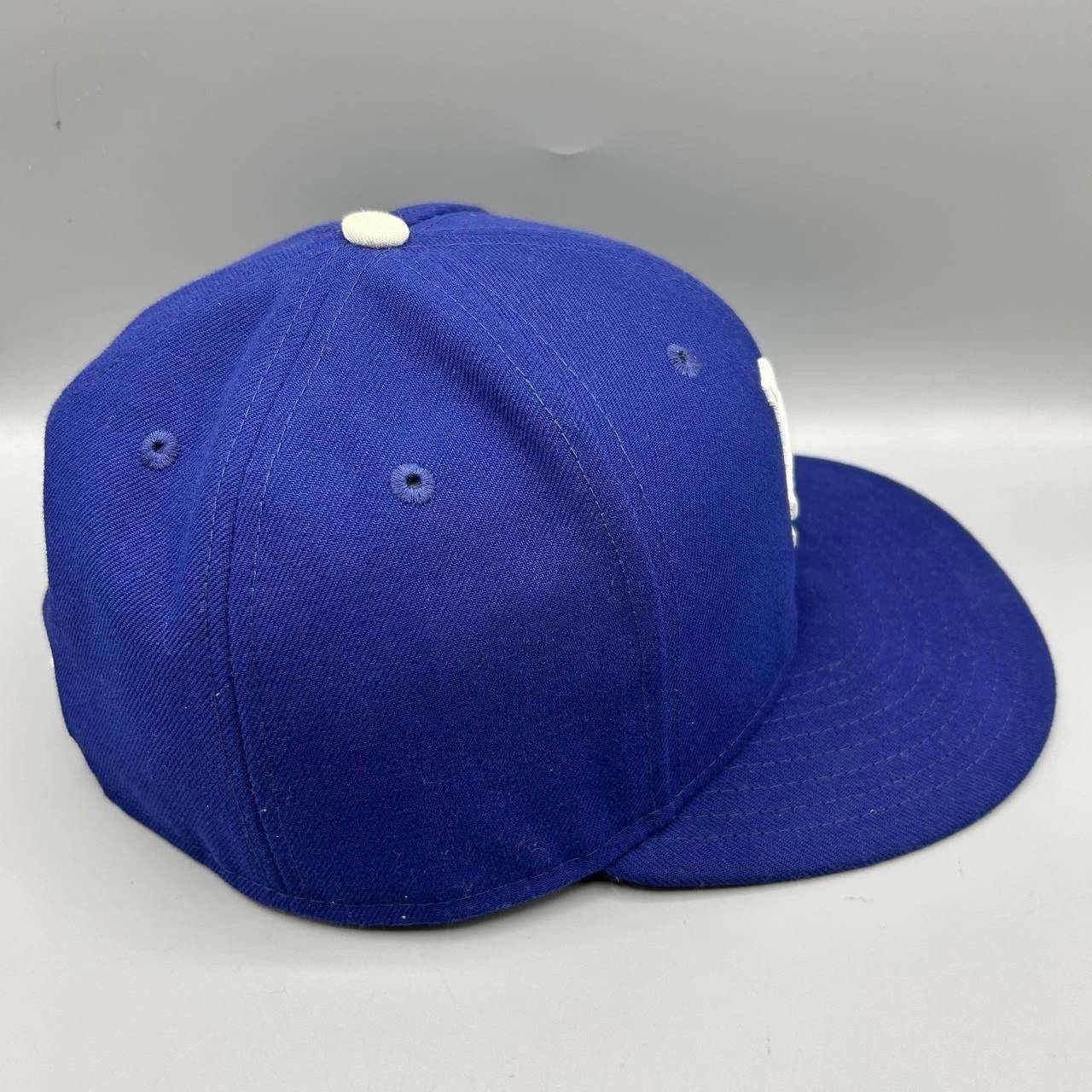 New Era Los Angeles LA Dodgers Hat Men 7 1/8 Blue MLB Fitted Cap Size ONE SIZE - 6 Thumbnail