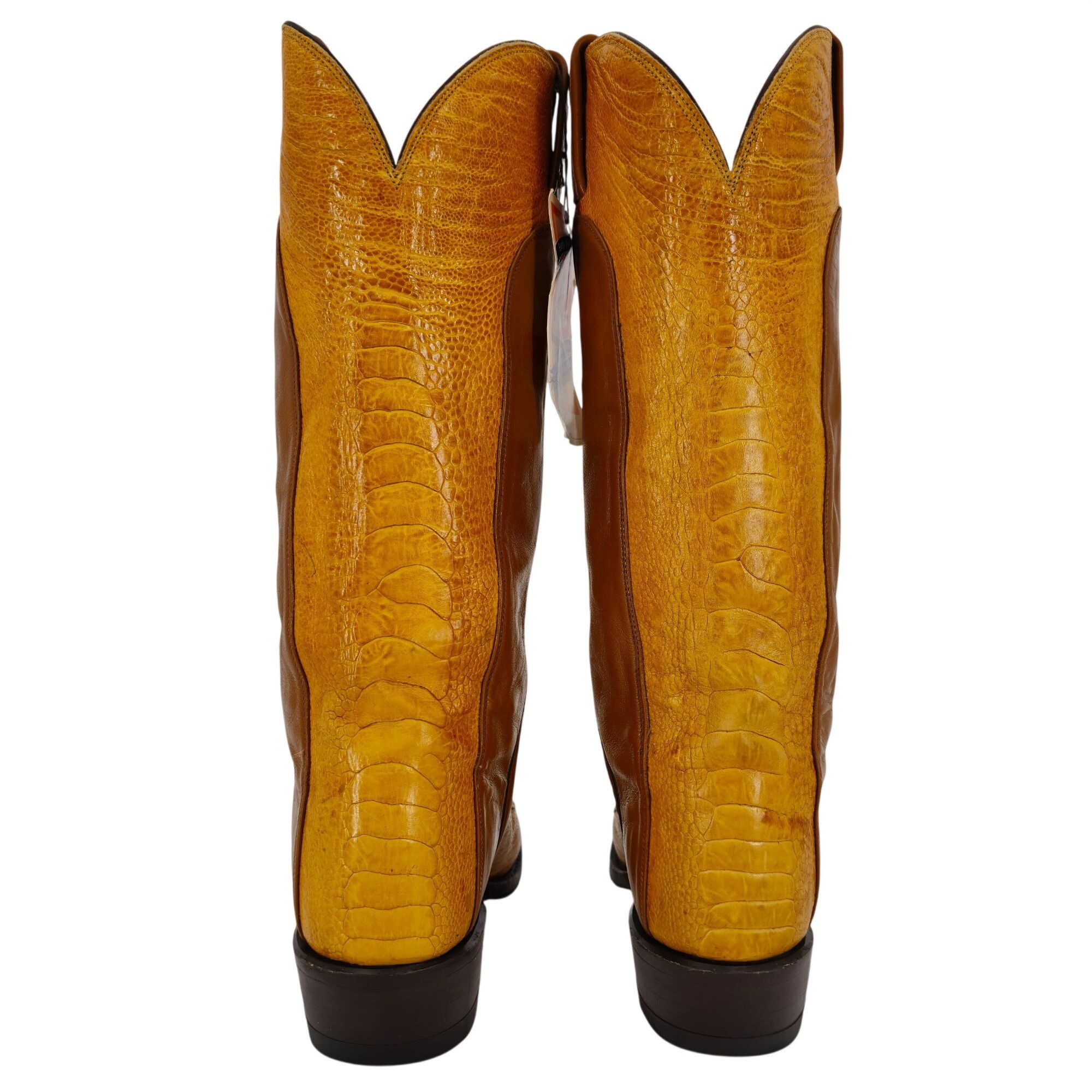Tony Lama Vintage Unique Exotic Ostrich Tony Lama Mens 7D Brown Cowboy Size US 7 / EU 40 - 4 Thumbnail