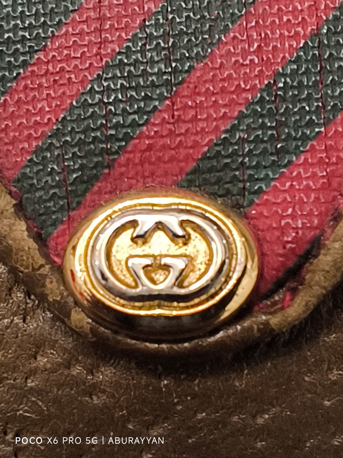 Gucci Gucci Vintage Green & Red Striped Vinyl Foldable Travel Bag Size ONE SIZE - 10 Thumbnail