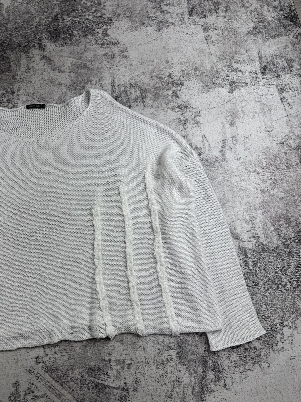 Japanese Brand Grizas Linen Asymmetric Oversized Knit Sweater Cropped Tunic Size XL / US 12-14 / IT 48-50 - 6 Thumbnail