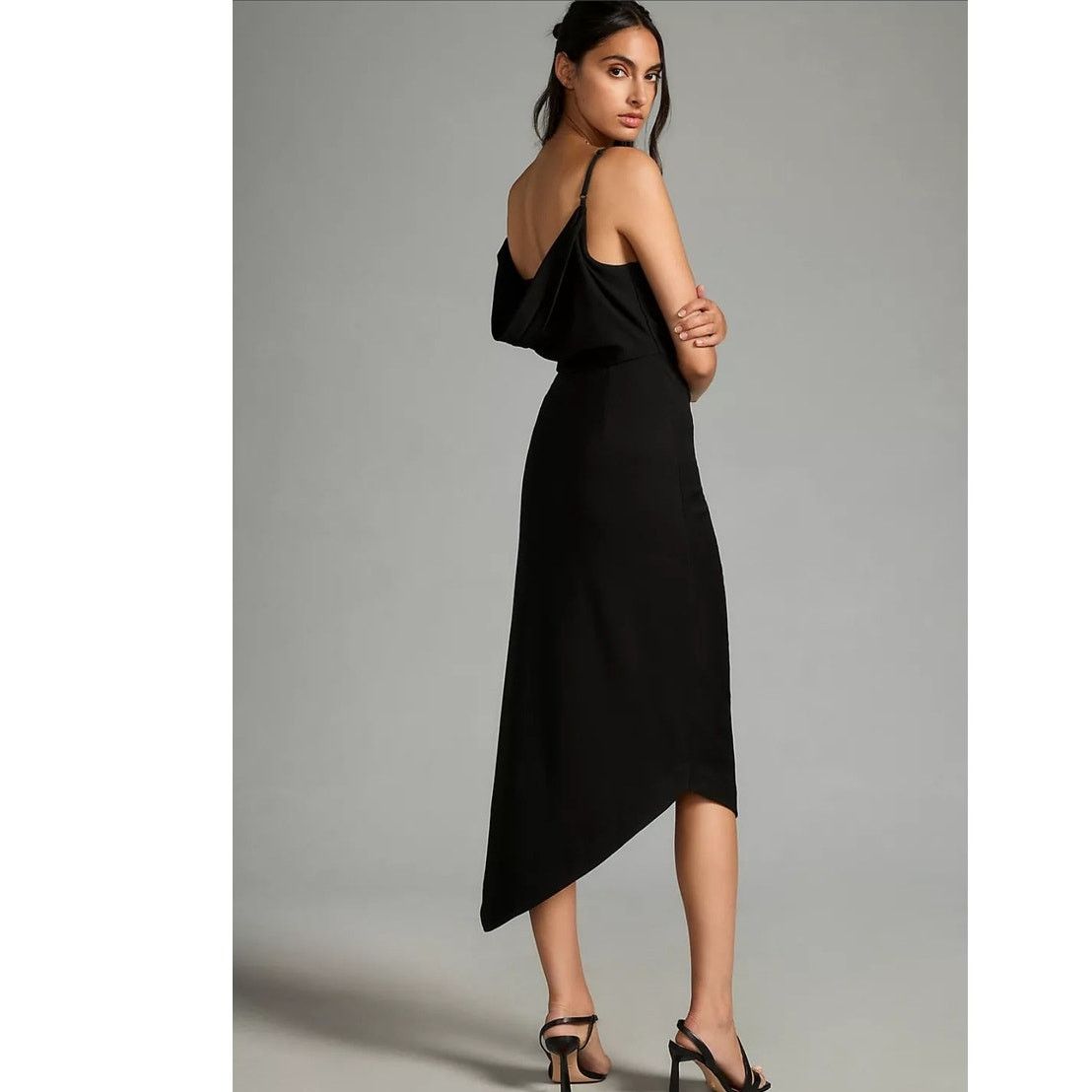 Anthropologie NWT By Anthropologie Cowl-Neck Ruched Dress $160 X-SMALL Size XS / US 0-2 / IT 36-38 - 3 Thumbnail