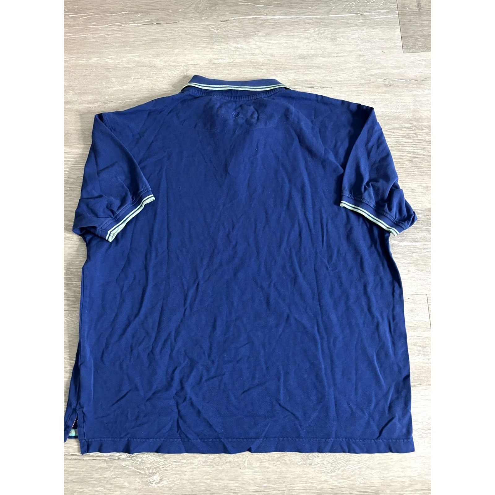 Robert Graham Robert Graham Polo Shirt Mens Big 2X Blue Knit Casual Golf Contrast Collar Size US XXL / EU 58 / 5 - 4 Thumbnail