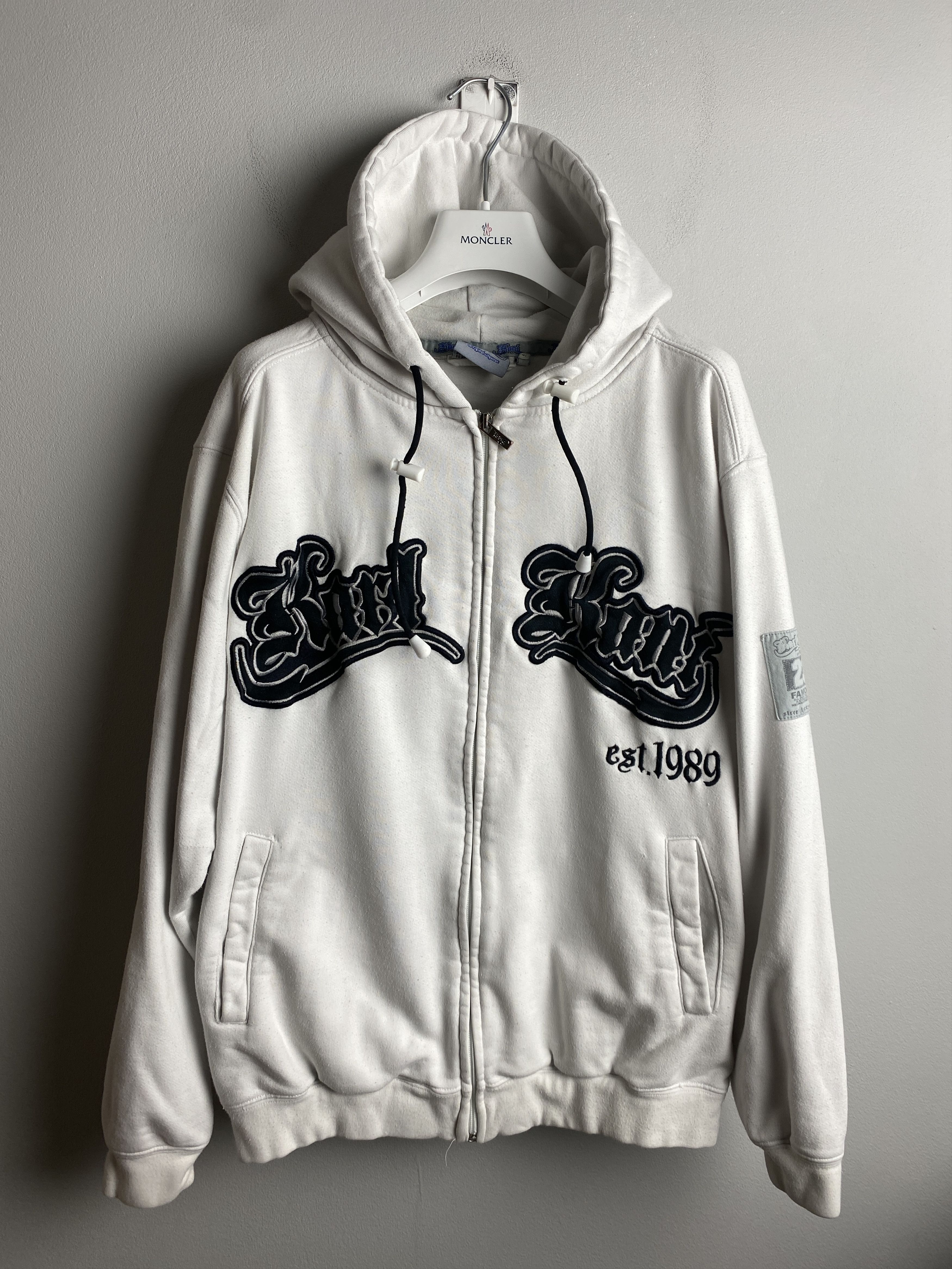 Karl Kani big logo zip-up hoodie y2k 00s rap affliction