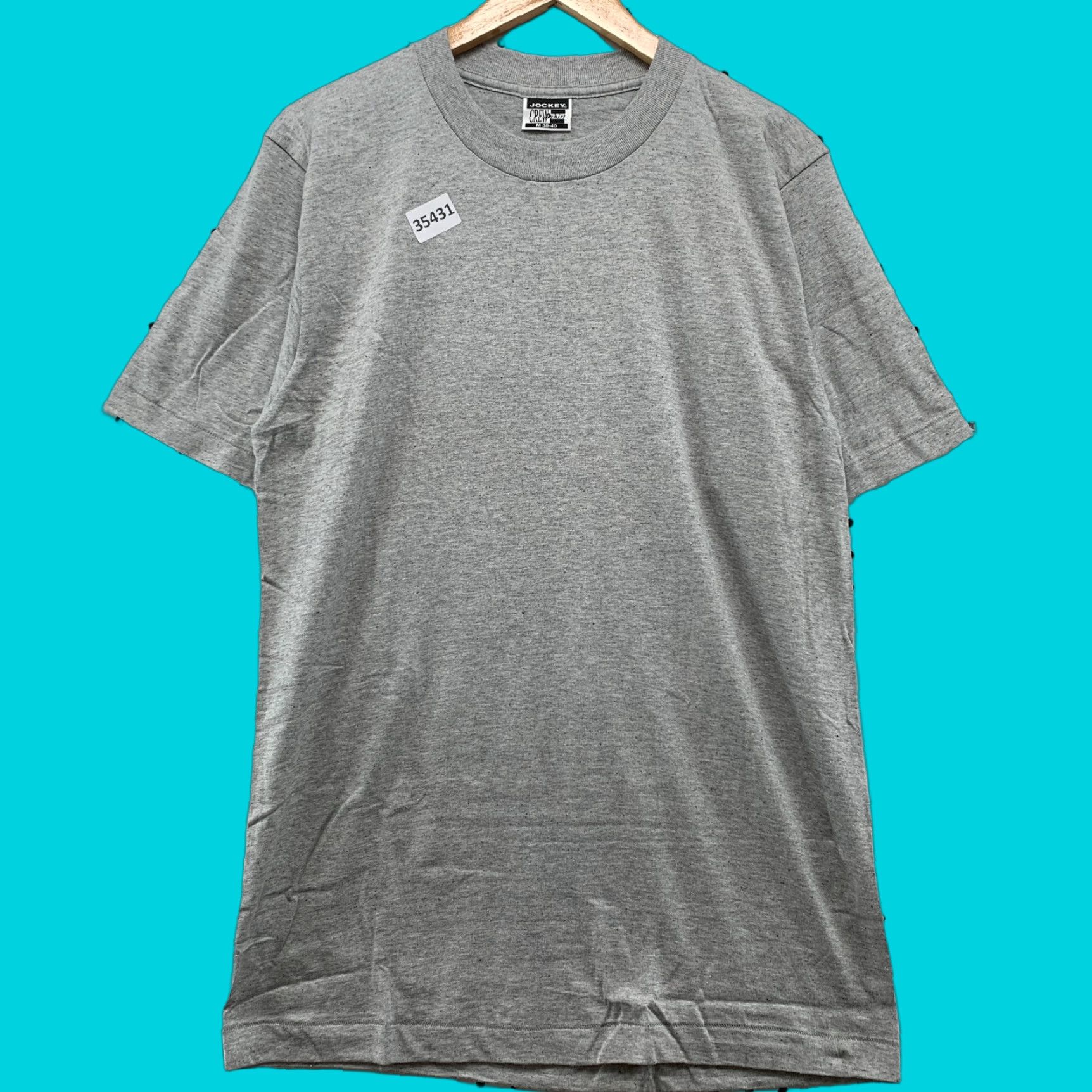 Jockey VINTAGE Jockey Shirt Mens Medium Gray 90s Single Stitch USA Crew Neck 20x31 Mens Size US M / EU 48-50 / 2 - 1 Thumbnail