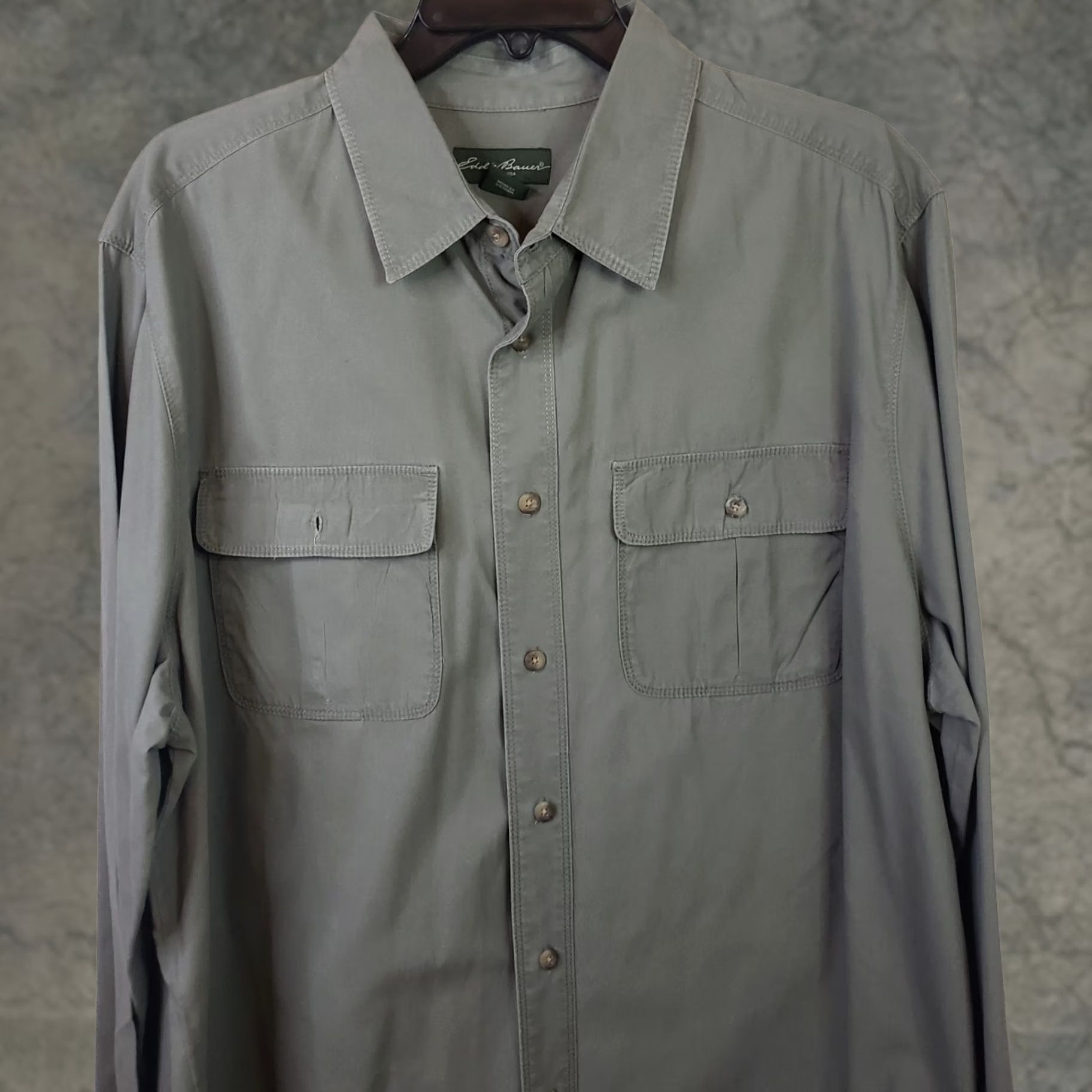 Eddie Bauer Mens EDDIE BAUER Olive Green Long Sleeve Shirt Size XXL Cotton Outdoor Workwear Size US XXL / EU 58 / 5 - 1 Thumbnail