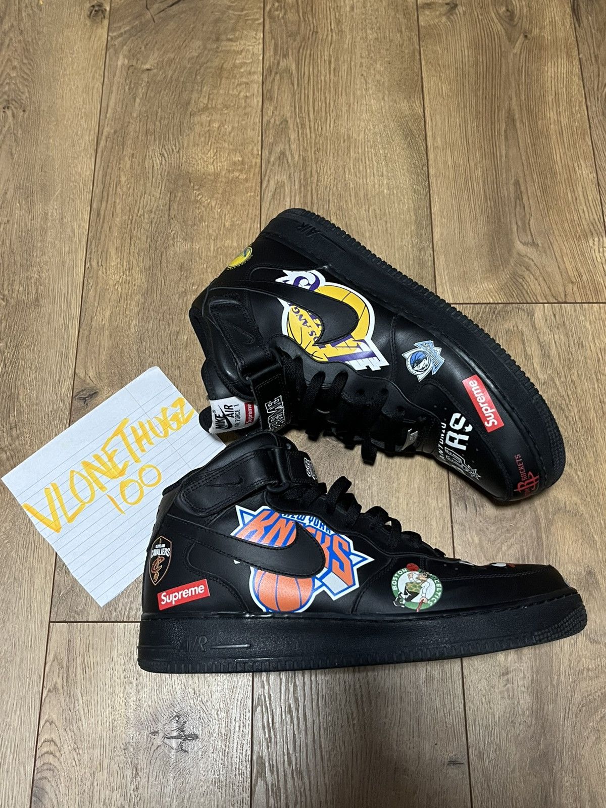 NBA × Nike × Supreme Nike Air Force 1 Mid Supreme NBA Black Size US 11.5 / EU 44-45 - 1 Thumbnail