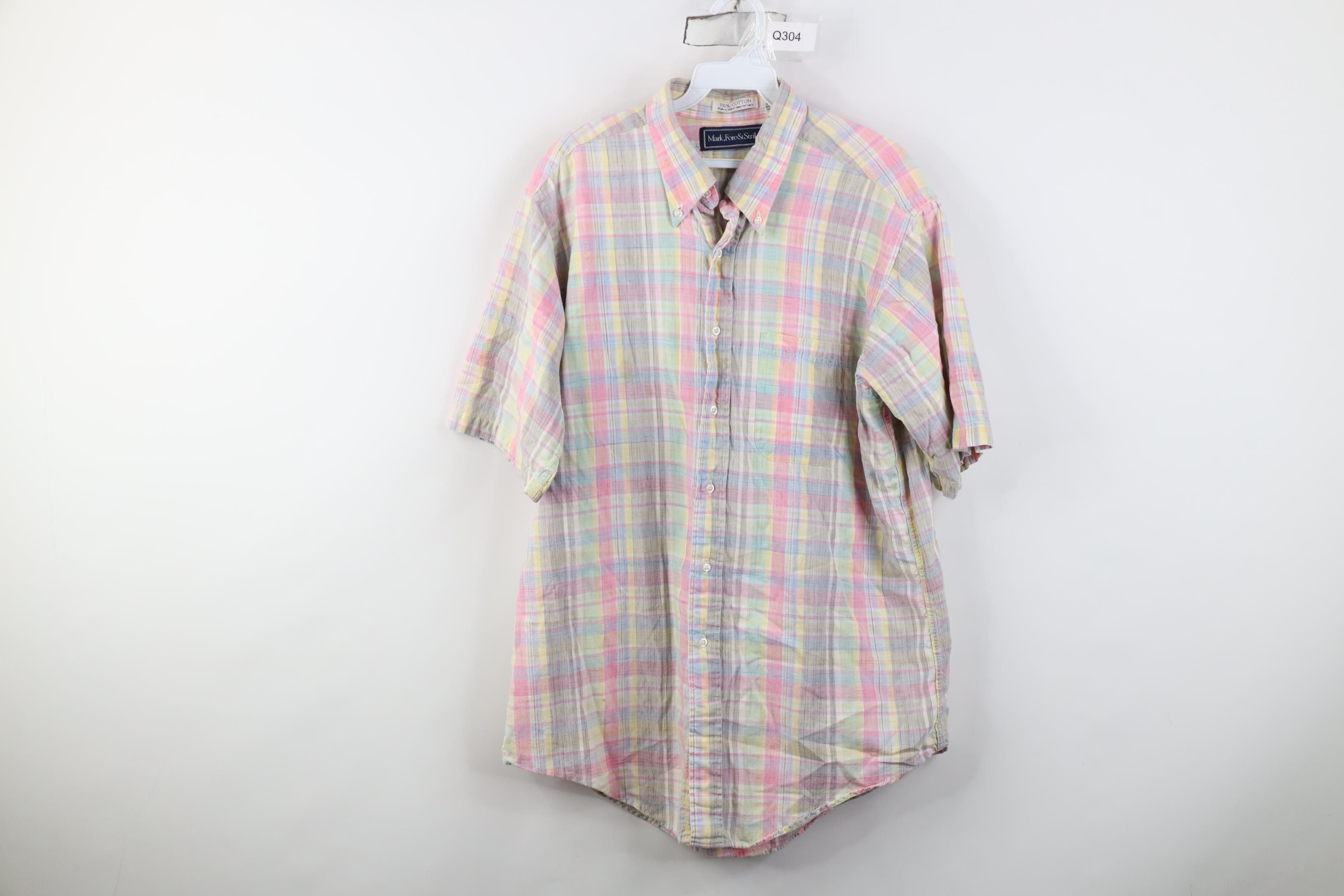 Vintage Vintage 90s Streetwear Madras Plaid Button Down Shirt USA Size US L / EU 52-54 / 3 - 1 Thumbnail