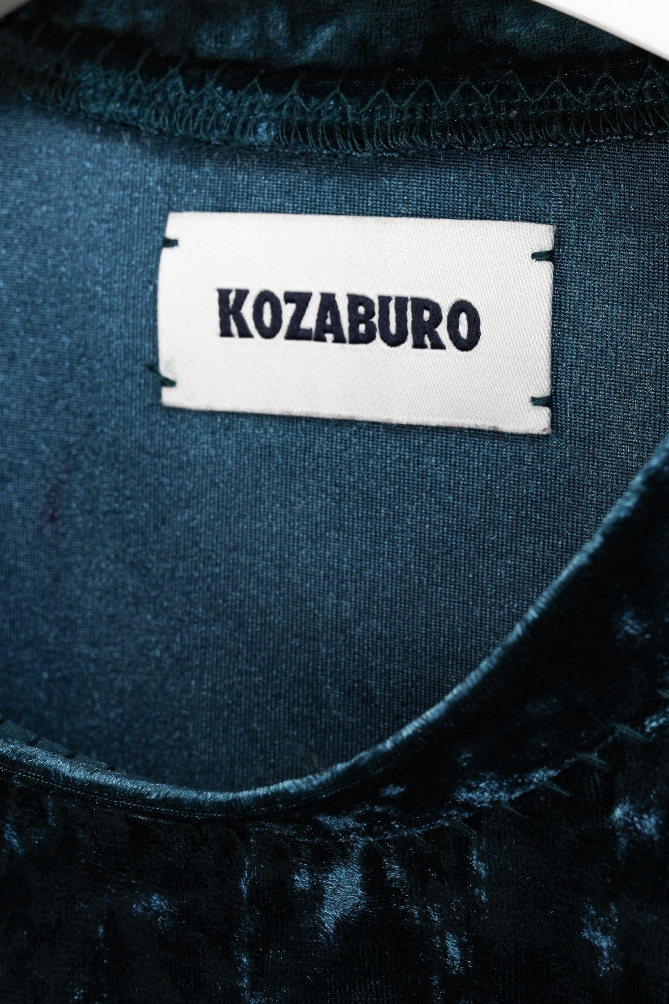 KOZABURO Kozaburo Teal Velvet Long Sleeve Cut-Outs Top Size L / US 10 / IT 46 - 4 Thumbnail