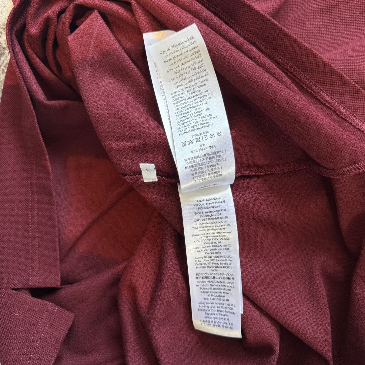 Gucci Gucci Collar Logo Polo Burgundy Size US L / EU 52-54 / 3 - 9 Thumbnail