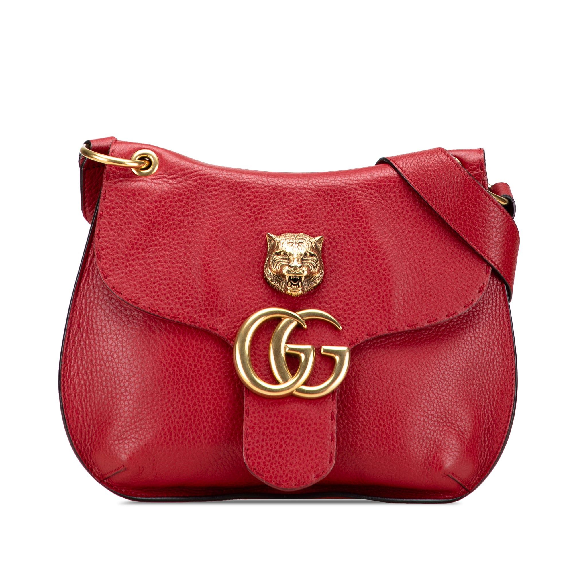GG Marmont Leather Animalier Crossbody