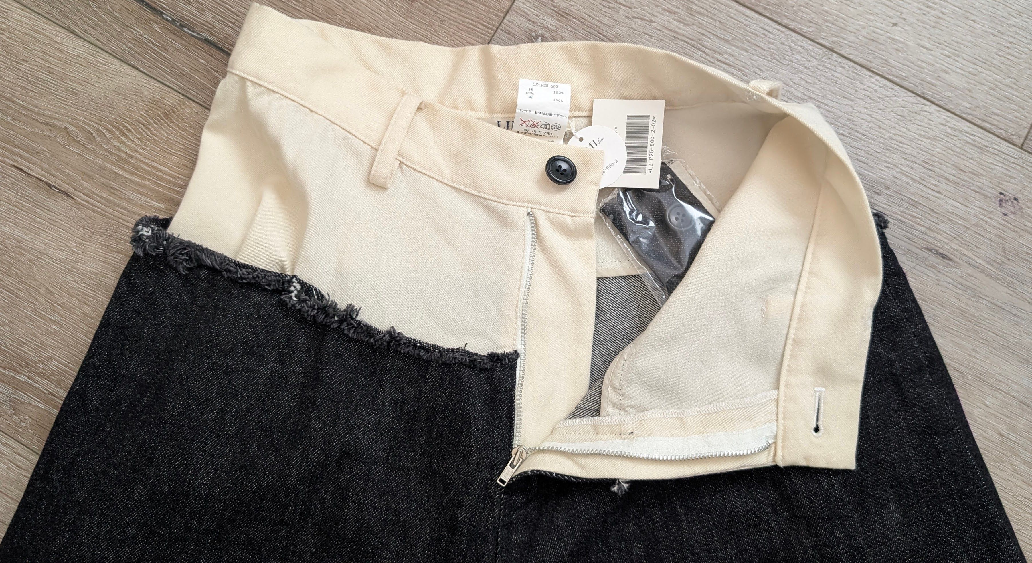 Limi Feu LIMI FEU black and bleached denim crop pant Size 31" - 4 Thumbnail
