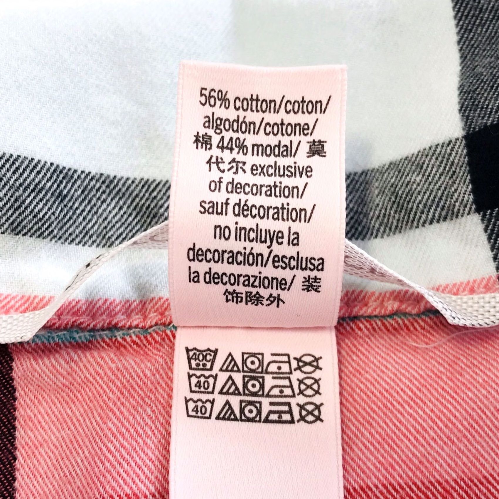 Victoria's Secret VS Pink Shirt Petite Small Plaid Long Sleeve Button Down Heart Embroidered Size S / US 4 / IT 40 - 5 Thumbnail
