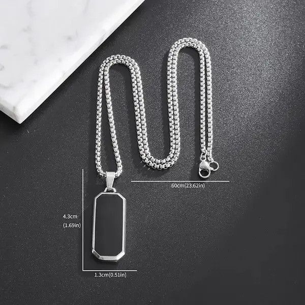 Japanese Brand Classic Black Rectangular Necklace Size ONE SIZE - 3 Thumbnail