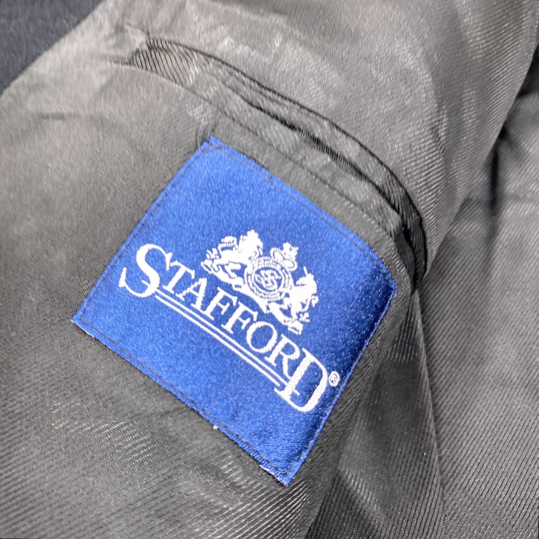 Stafford Stafford Blazer Mens 48 Long Black Camel Hair Two Button Sport Coat Lined Size 48R - 4 Thumbnail