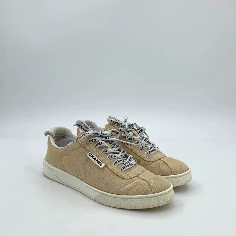Chanel Chanel Light brown casual canvas sneakers with laces Size US 6 / IT 36 - 2 Thumbnail
